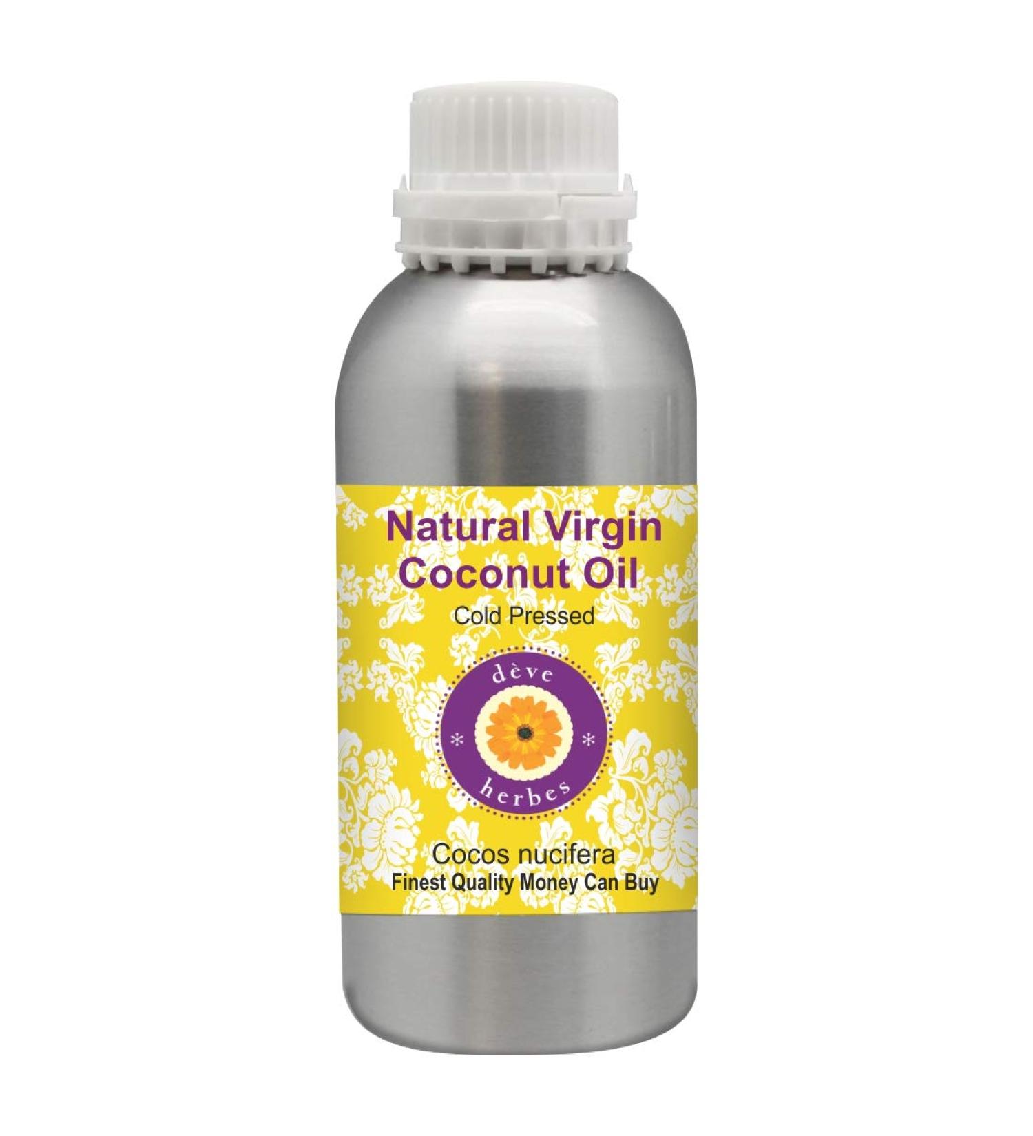 Deve Herbes Natural Virgin Coconut Oil (Cocos nucifera) Cold Pressed 630ml (21 oz) - Buy Online on GoSupps.com