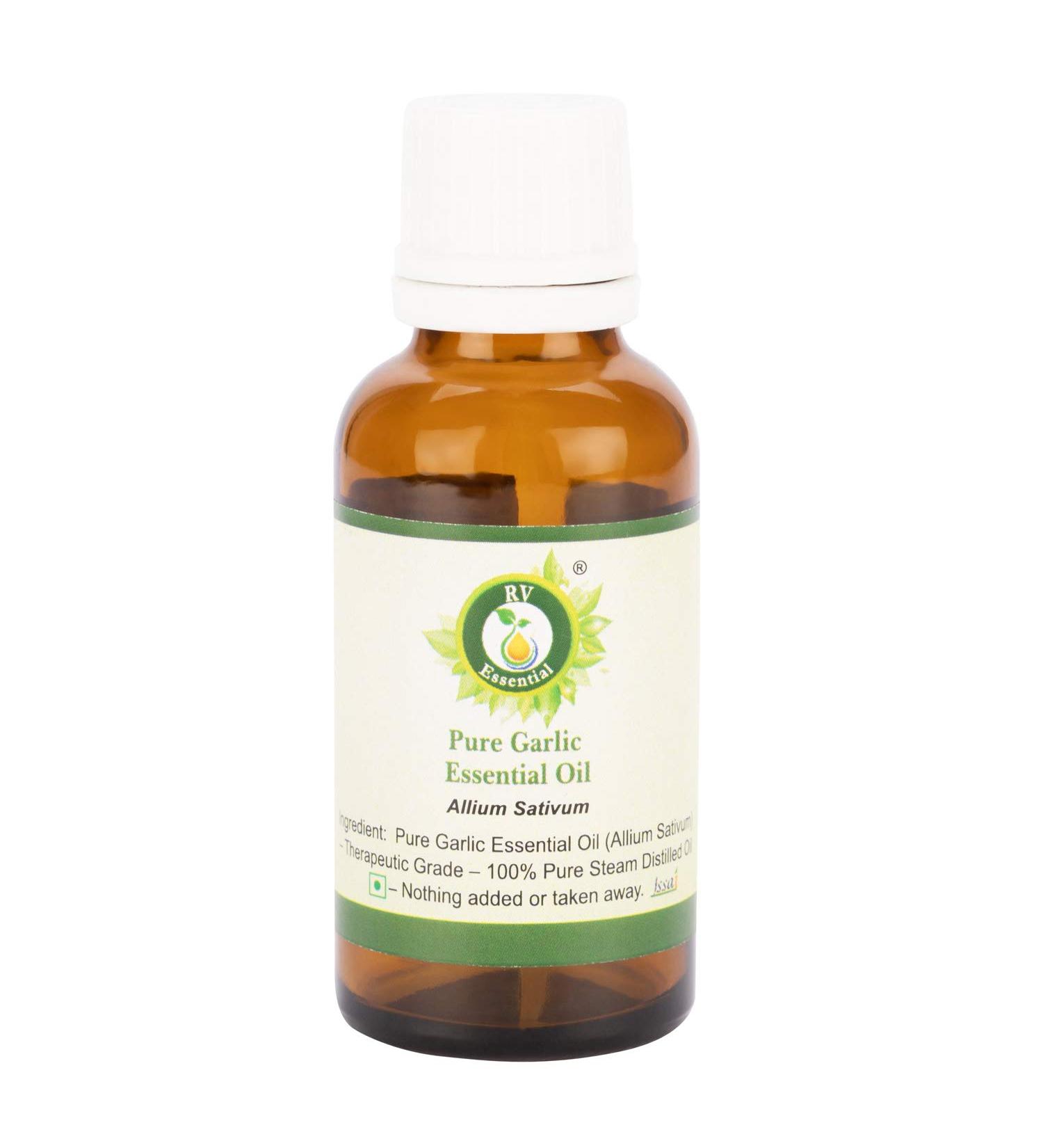 R V Essential Huile essentielle d'ail pur 5ml (0.169oz) - Allium Sativum (100% Pur et naturelle Distill e vapeur) Garlic Essential Oil 5 ml (Pack of 1) - Buy Online on GoSupps.com