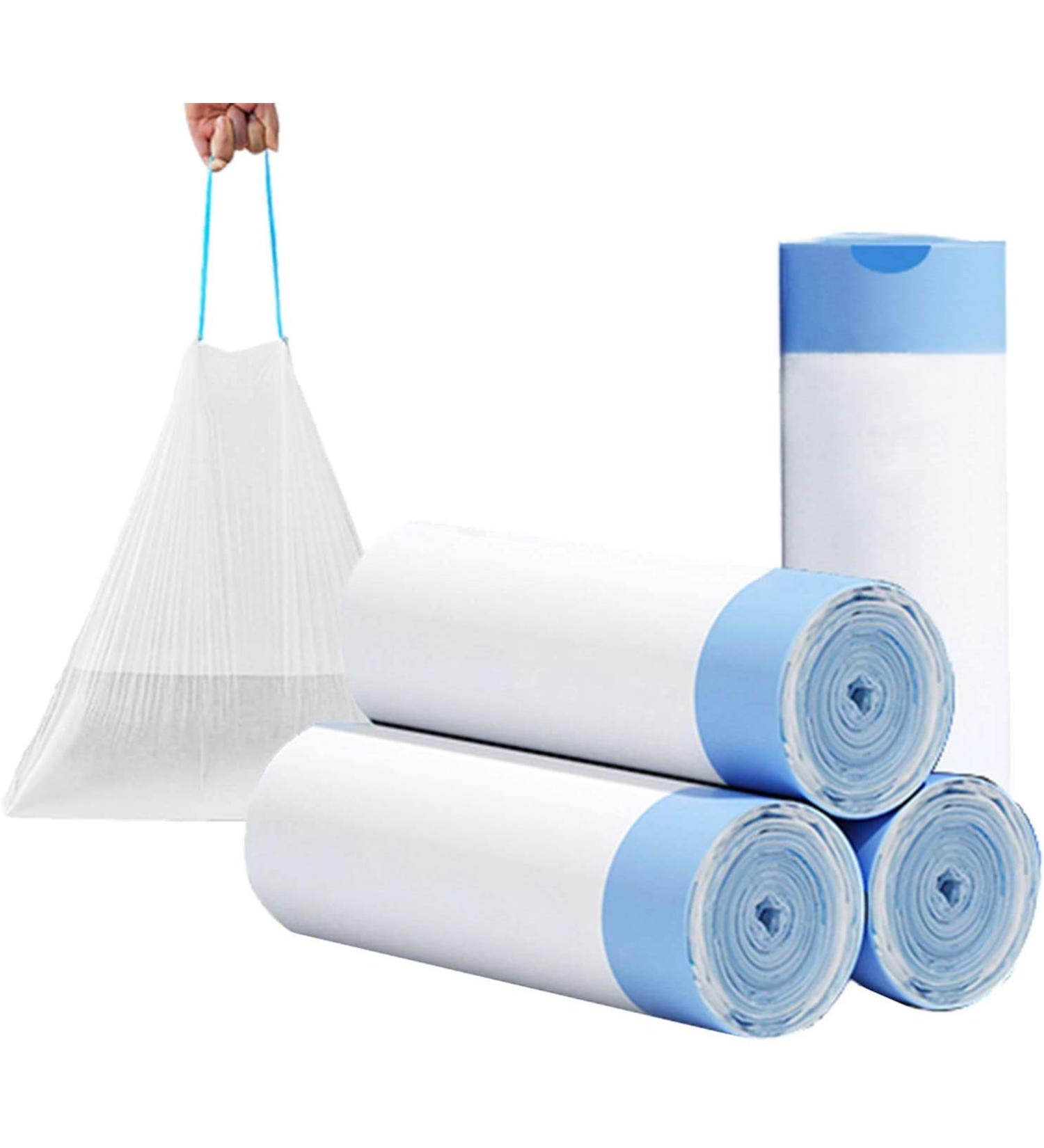 7-Almond 3-4 Gallon Drawstring Trash Bags Small Kitchen Garbage Bags Strong Small Trash Bag for Kitchen Bathroom Bedroom Office Unscented (4Rolls/White) (White) - Buy Online on GoSupps.com
