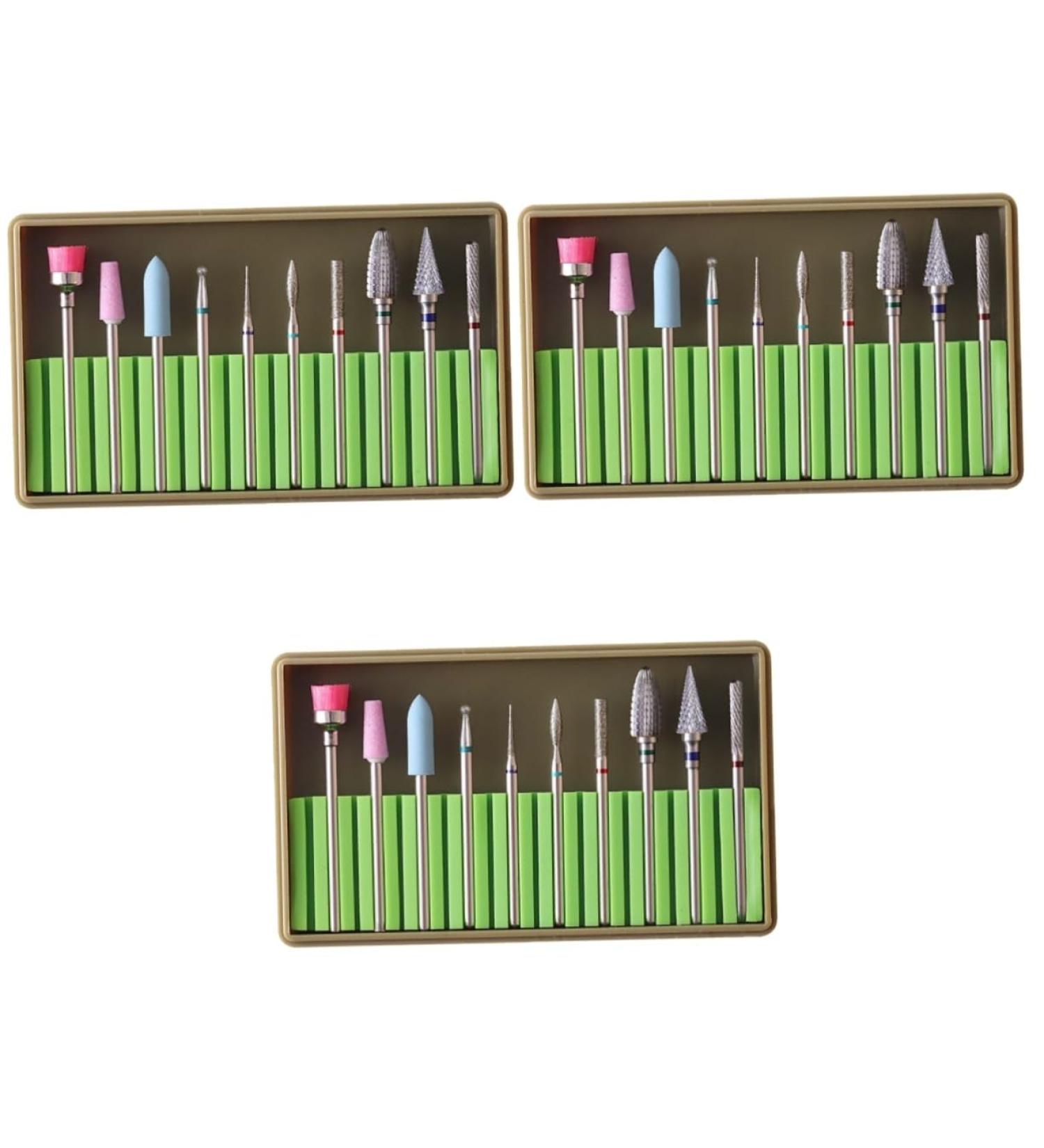 FOMIYES 3 Sets Manicure Drill Bits Nails Kits Nail Drill Bit Brush Manicure Pedicure Bit Nail Art Supplies Nail File Electric Nail Polish Gel Nail Drill Bits Polisher Tungsten Carbide 5x1cmx3pcs Greenx3pcs - Buy Online on GoSupps.com