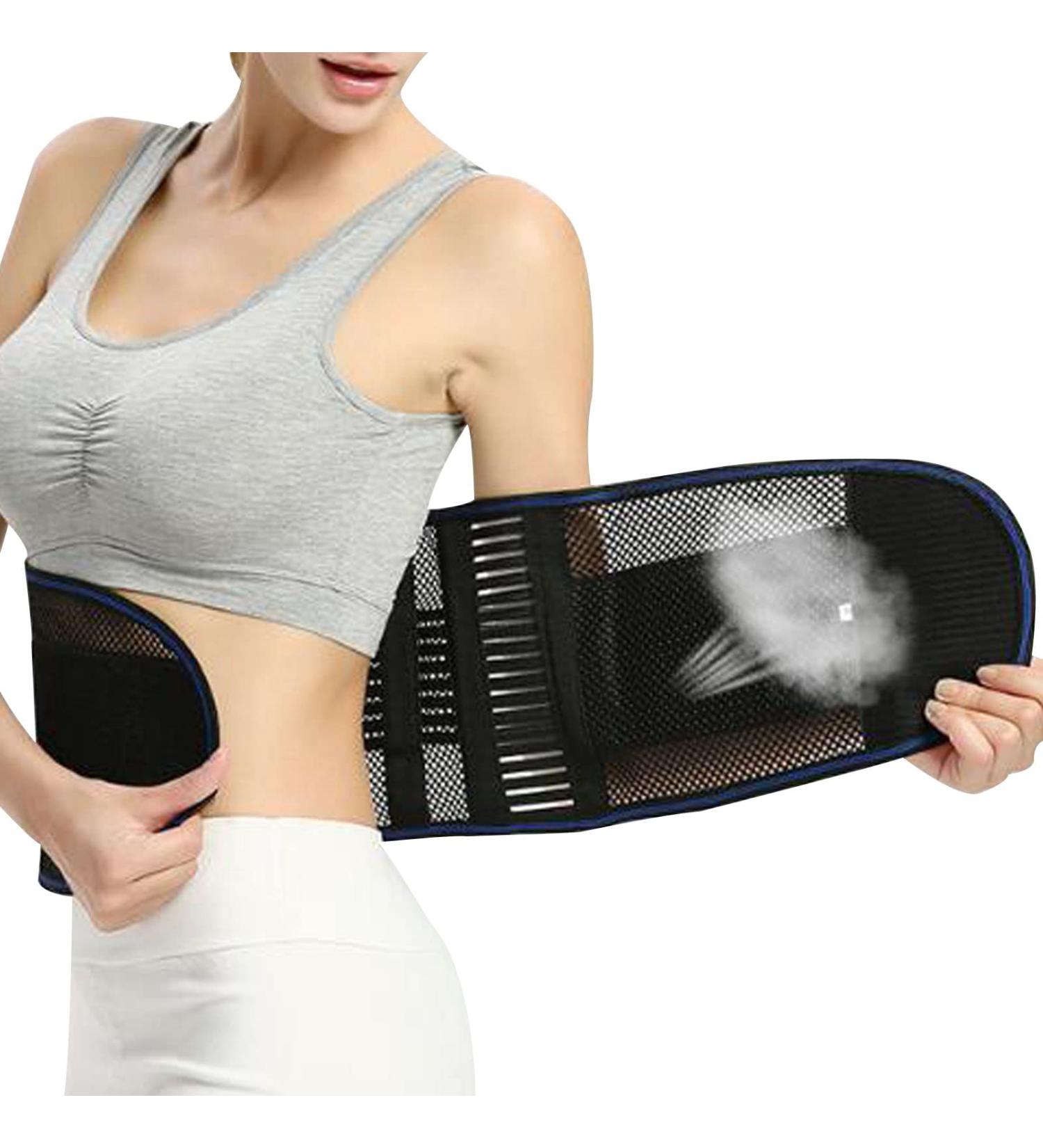 Breathable Network Back Belt | Comfortable Lumbar Support for Sciatica Herniated Disc & Lower Back Pain | Adjustable Unisex XL in Black - Buy Online on GoSupps.com