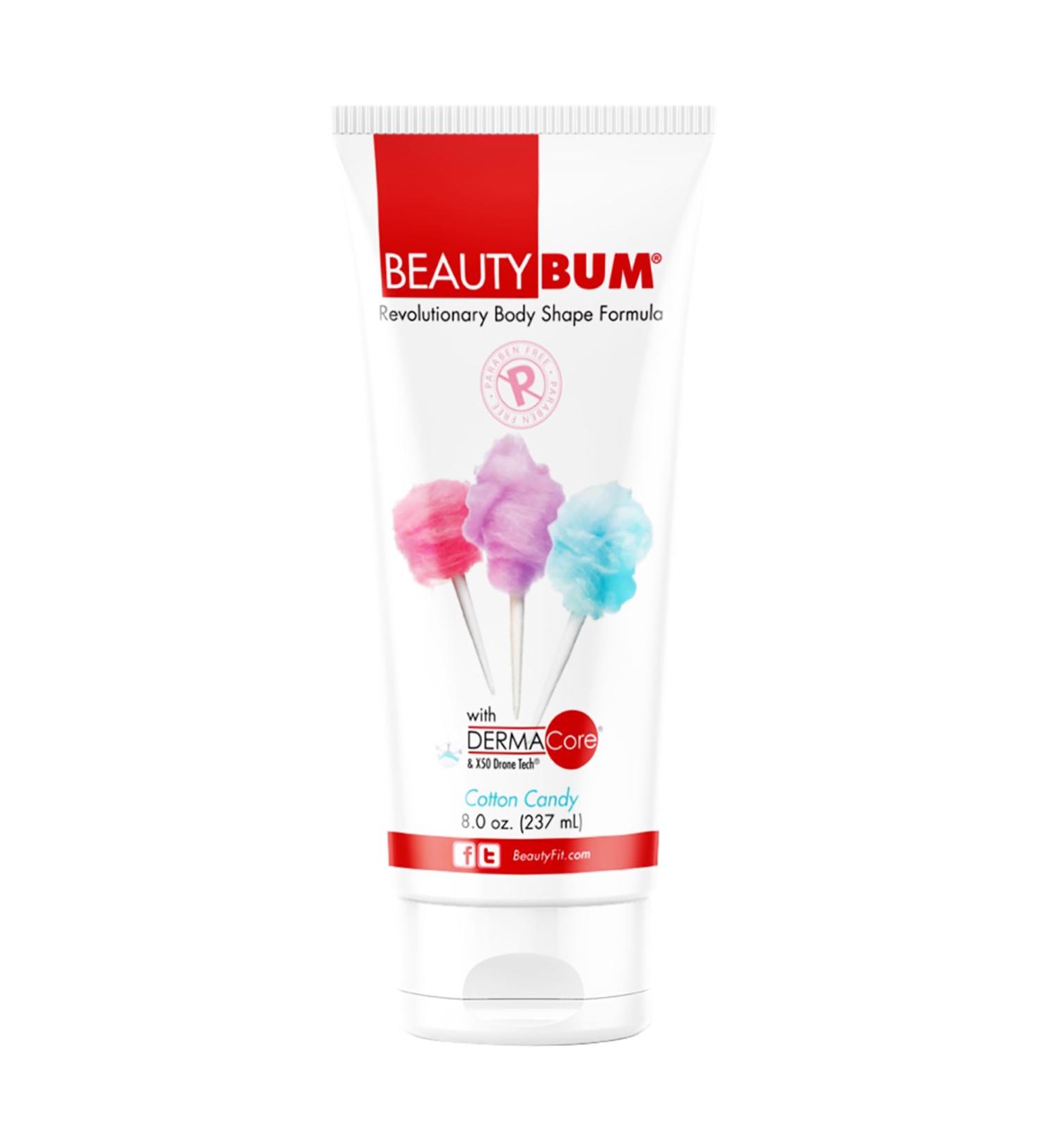 BeautyFit BeautyBum Pump Redefining Muscle Toning Lotion - Tightens and Firms Skin - Sculpt and Tone Problem Areas - Cotton Candy - 8 oz