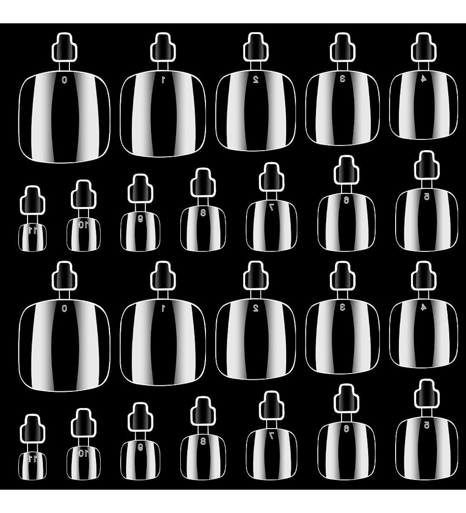 600Pcs Clear Toe Nail Tips | Rosy Finch Full Cover False Toenails | Acrylic DIY Foot Nails | 12 Sizes | A2-600 Pcs - Buy Online on GoSupps.com