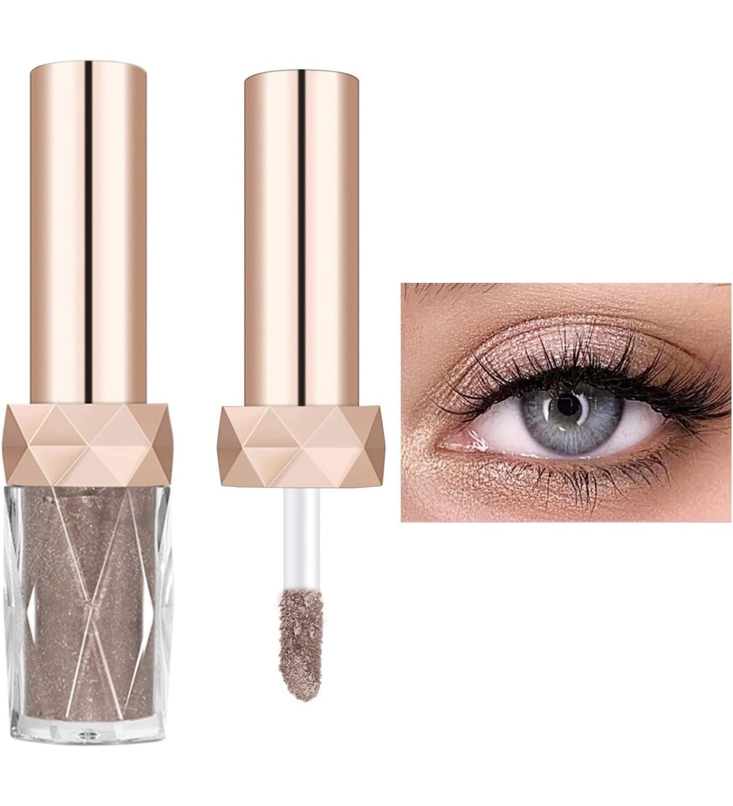  Fanlulu Liquid Shimmering Eyeshadows Monochrome Pearl Liquid Lazy European and American Style Eyeshadow Pearls and Diamonds Glitter Eyeshadow Liquid (06 Shiny Brown) - Buy Online on GoSupps.com