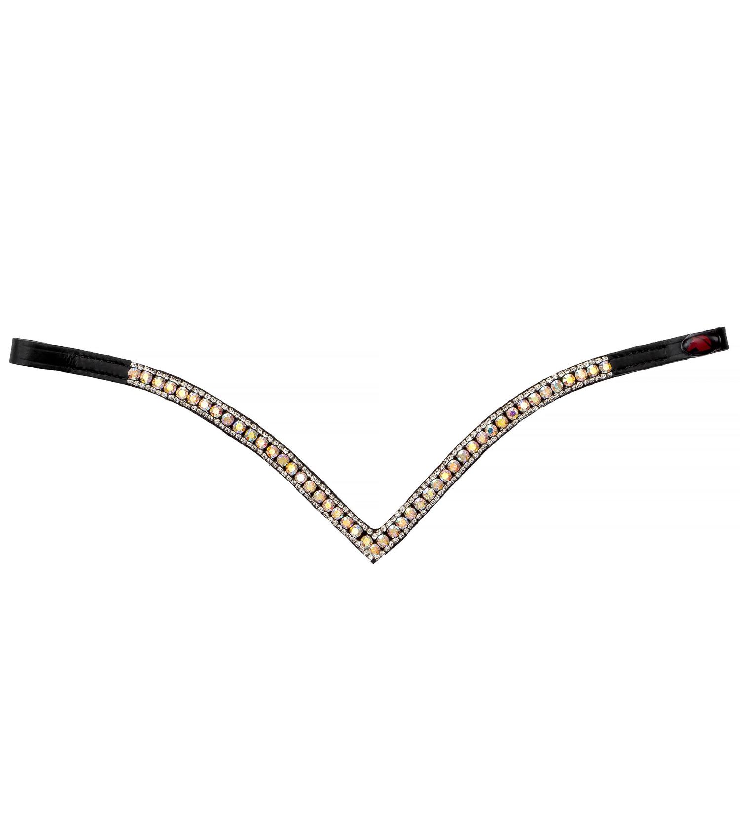 Start Wodenhringriemen Horse Glitter Headband | Leather Diamond Stirrup Strap for Warmblood Thoroughbred & Pony | COB Black/Shimmering - Buy Online on GoSupps.com
