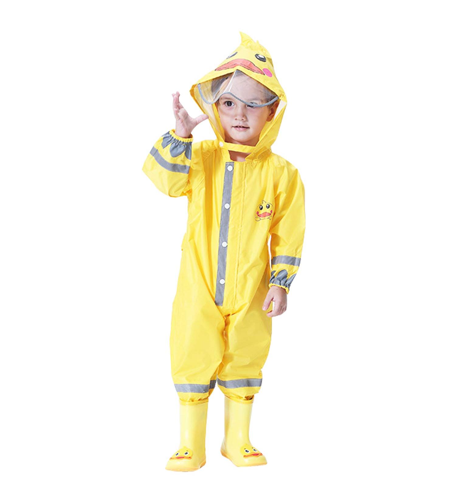 De feuilles Kids Waterproof Yellow Duck Rain Suit | Hooded All-in-one Puddle Suit 4-6 Years - Buy Online on GoSupps.com