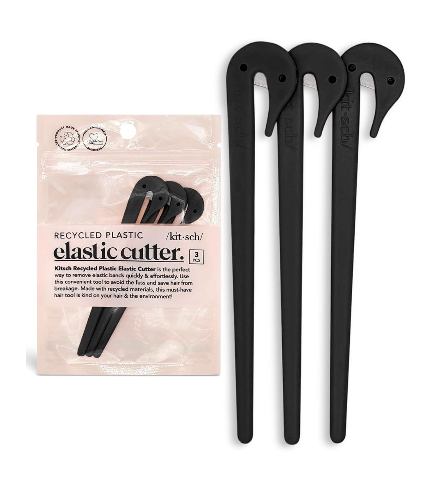 Kitsch Elastic Hair Tie Cutter Tool - 3pc Black Rubber Band Cutter for Kids & Toddlers - Easy Hair Tie Remover & Ponytail Cutter - Buy Online on GoSupps.com