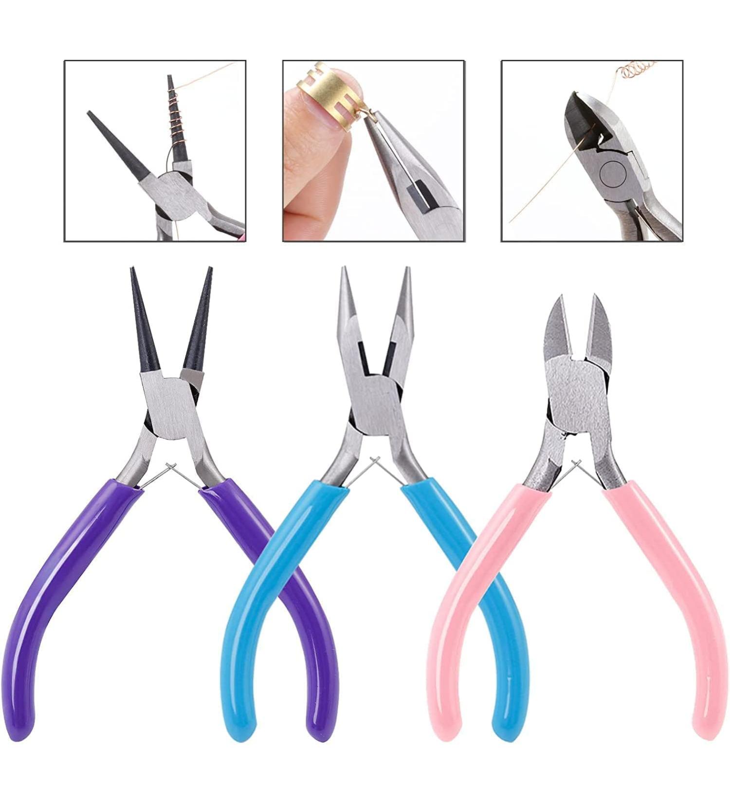 SONGIN Jewelry Pliers Set - 3 Pack Needle Nose, Round Nose, Wire Cutters - for Jewelry Making, Repair, Wire Wrapping, Beading - Buy Online on GoSupps.com