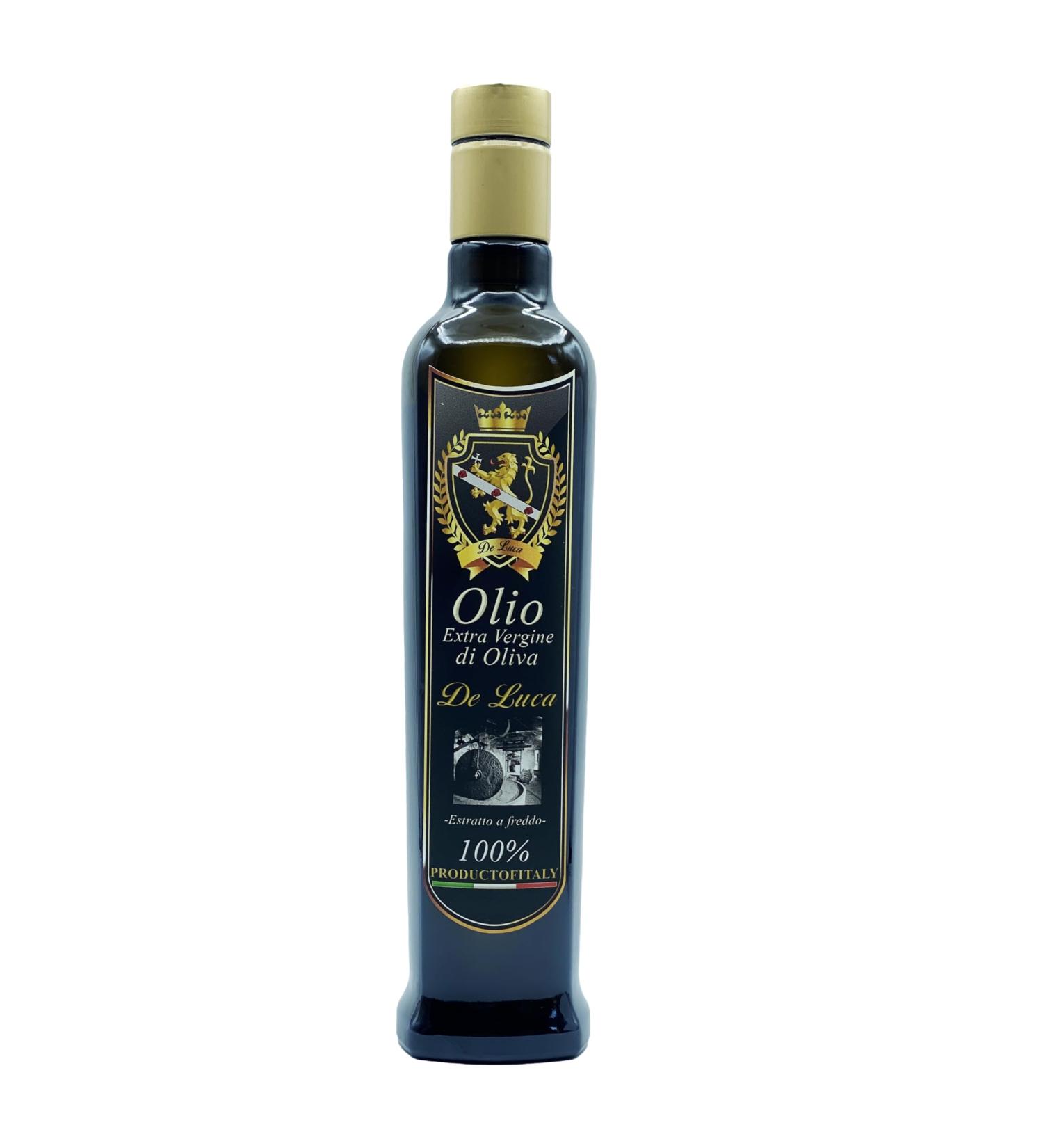 Olio Extravergine Di Oliva Evo 100% Italiano Monocoltura Carolea Estratto a Freddo Made In Calabria De Luca L'eccellenza Italiana Che Fa Sognare Il Mondo (500 ml) - Buy Online on GoSupps.com