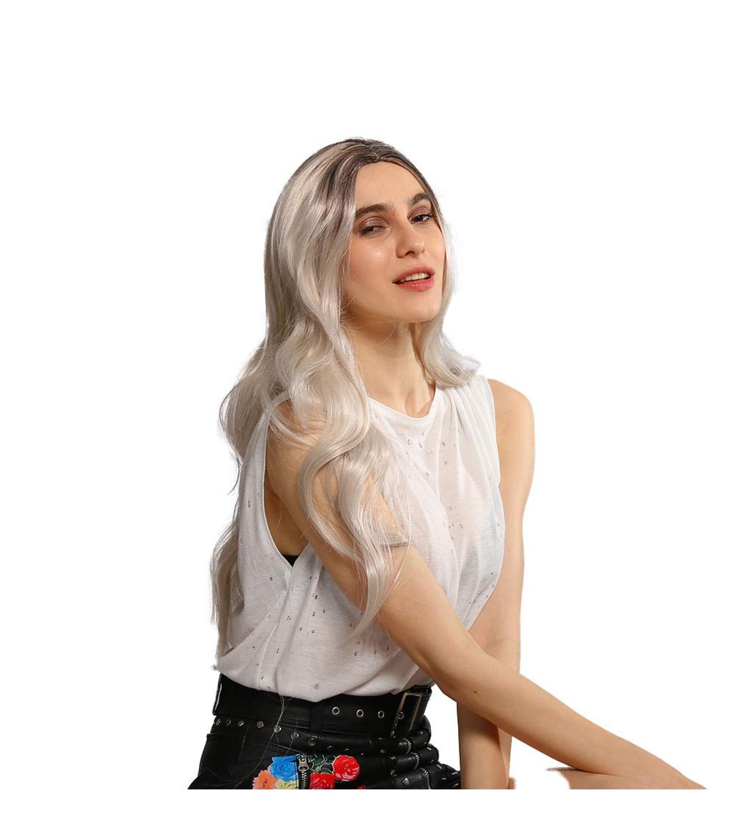 Long Curly Synthetic Wig for Women - Brazilian Cosplay Hair for 60s 70s 80s Styling - Buy Online on GoSupps.com
