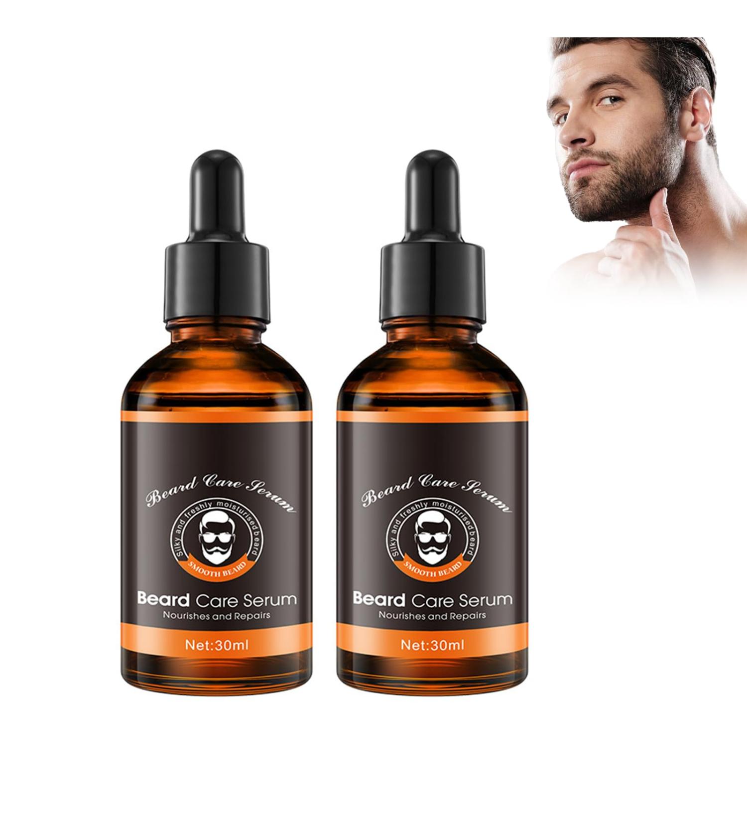 Lot de 2 s rums pour barbe - S rum volume de barbe pour homme - Huile nourrissante pour barbe pour plus de souplesse - Barbe plus dense et plus paisse - Huile de croissance de la barbe pour hommes - Buy Online on GoSupps.com