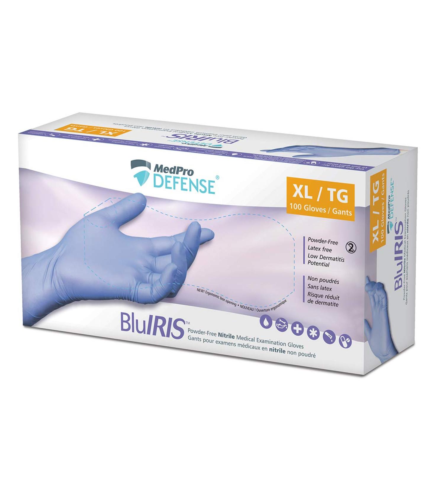 MedPro Defense Bluiris Powder-free Nitrile Medical Examination Gloves Extra-large 1 Count