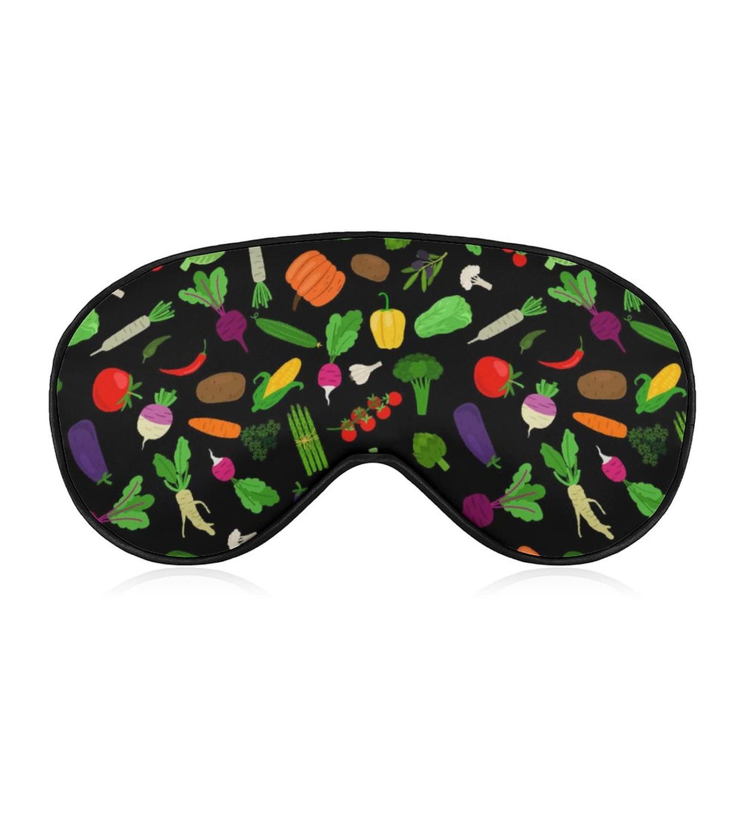 Colorful Vegetables Sleep Mask for Women - Adjustable Eye Shades & Comfortable Elastic Strap - Buy Online on GoSupps.com