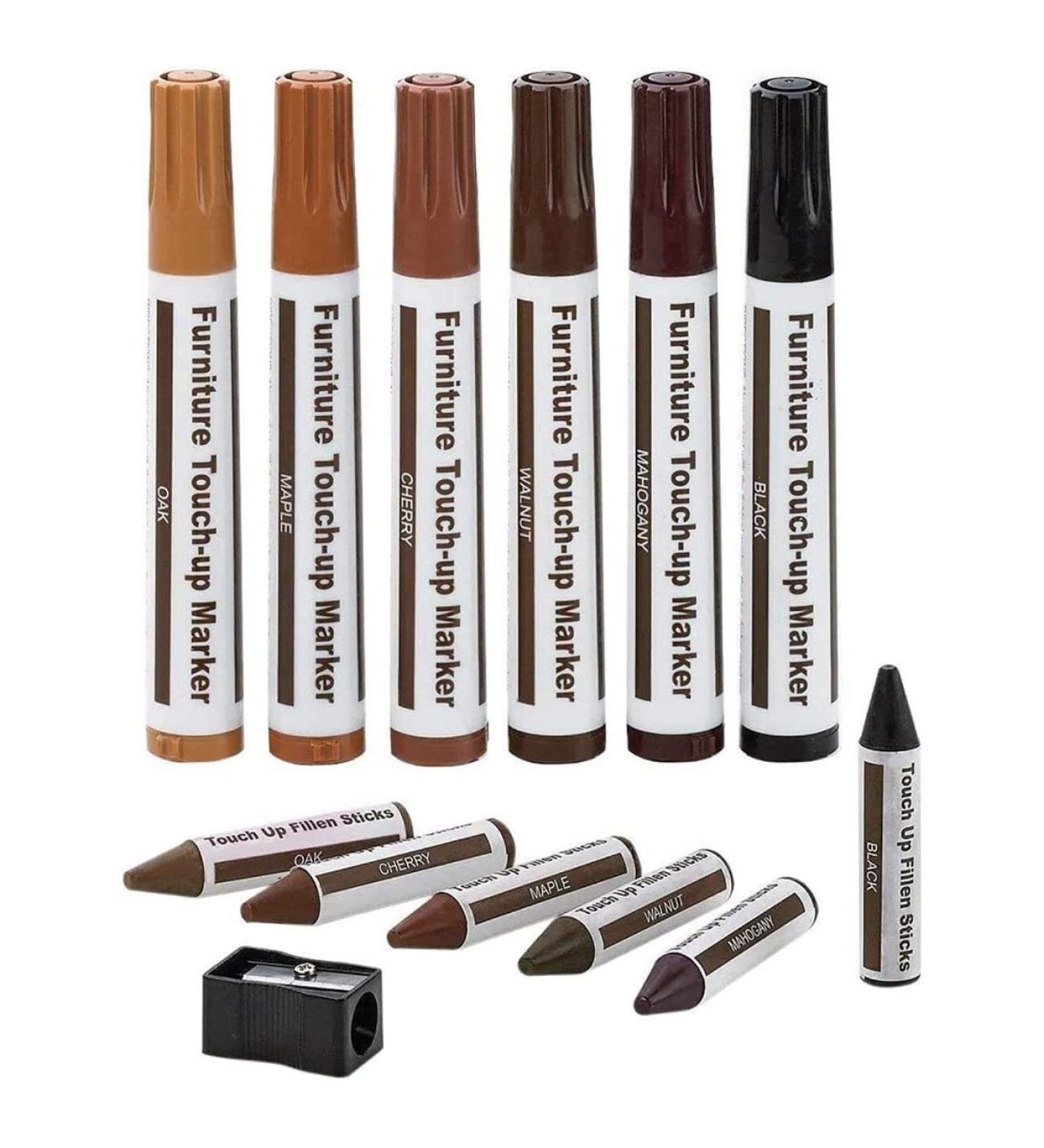 Premium Furniture Repair Kit - 13 Wood Markers & Wax Sticks for Scratch Repair on Wood Floors - Buy Online on GoSupps.com