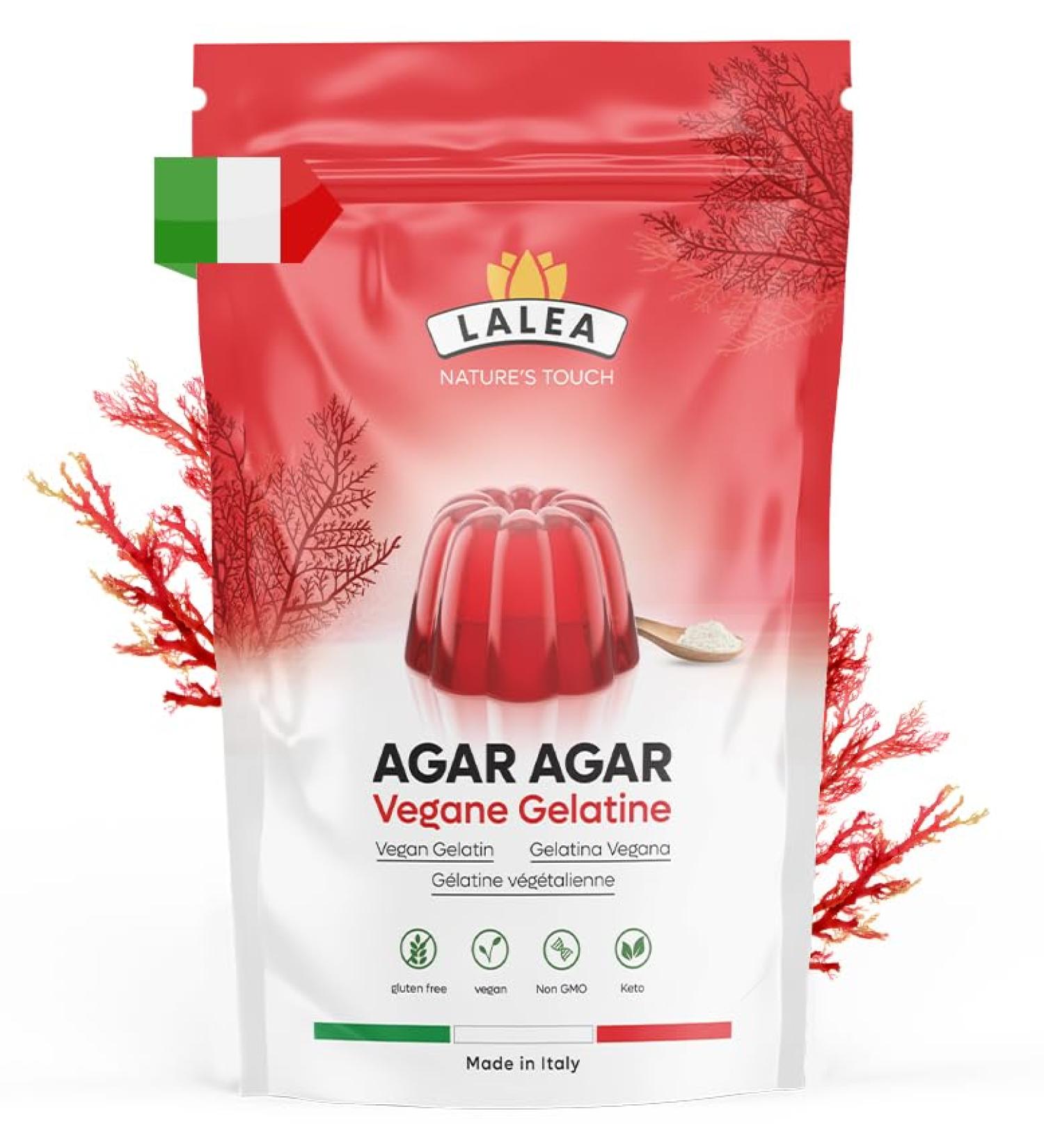 Agar Agar Powder 550g Natural Vegetable Gelatin for Jellies Desserts Jams Bovine Gelatin Leaf Substitute Rich in Fiber- Vegetal-Vegan - Buy Online on GoSupps.com
