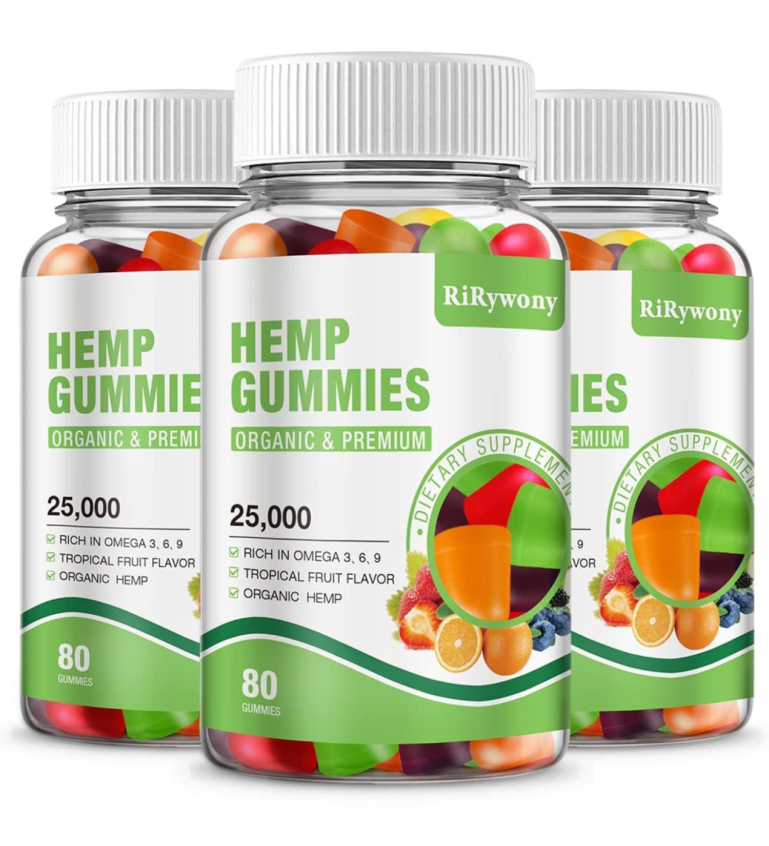Hemp Gummies (3 Packs), High Potency Edible Gummies Extra Strength Mood Focus Calm Organic Hemp Oil Extract Vegan Bear Gummy - 240 Counts Candy 80 Count (Pack of 3) - Buy Online on GoSupps.com
