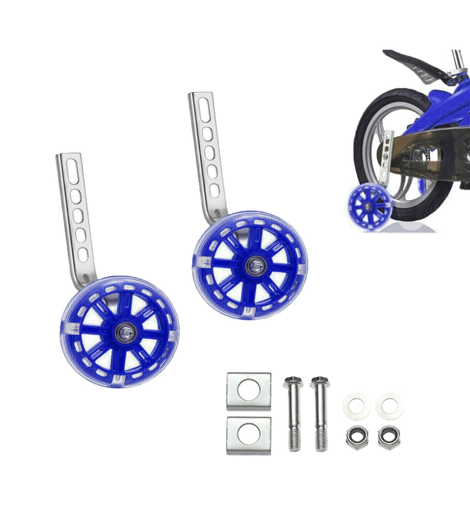 Bicycle Training Wheels with LED Flash, Blue - 1 Pair | For 12-20 inch Kids Bike - Buy Online on GoSupps.com