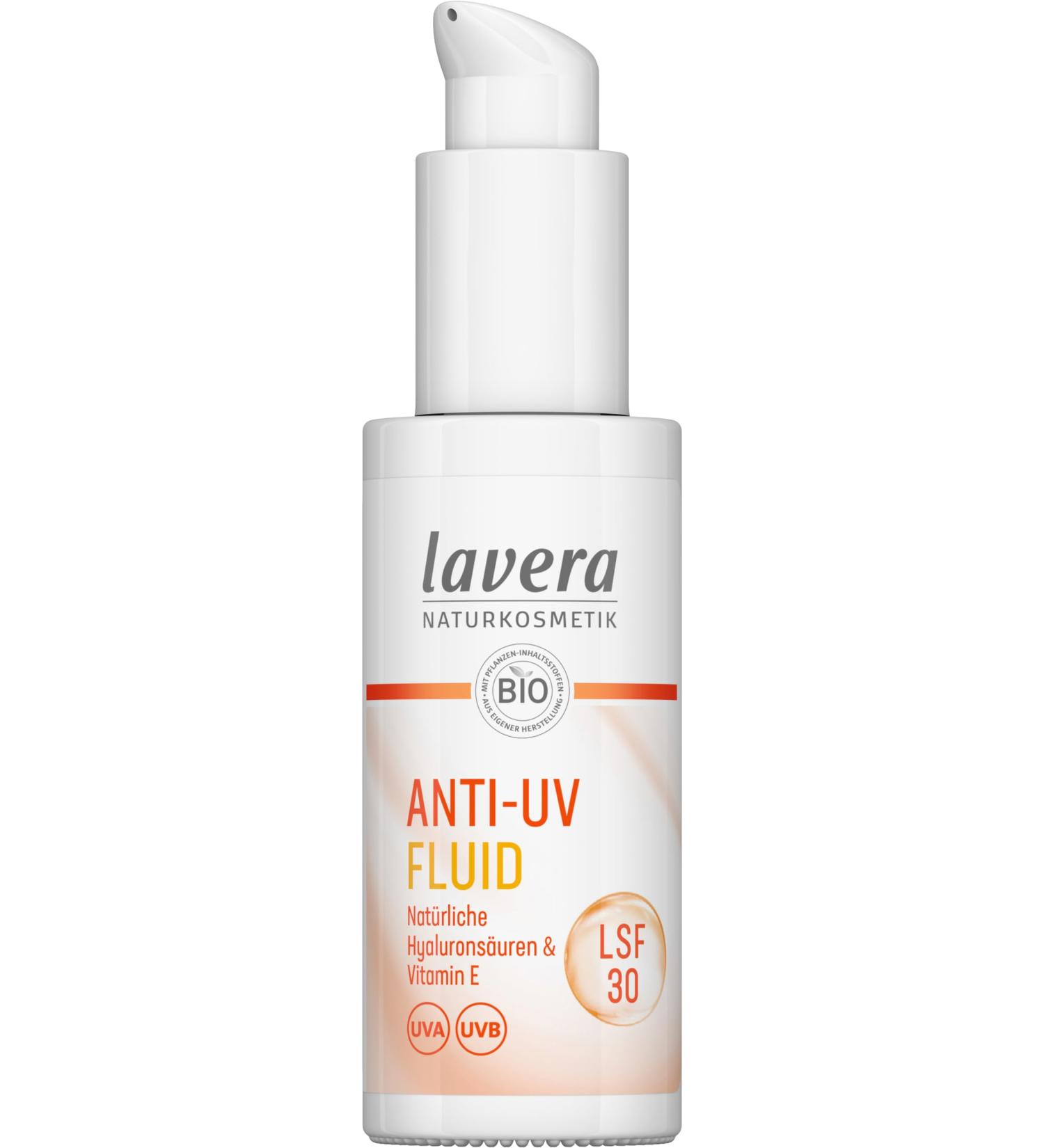 lavera Anti-UV Fluid SPF 30 - protects against UV rays - mineral protection - against sun-induced skin ageing - vegan - natural cosmetics - 30 ml - Buy Online on GoSupps.com