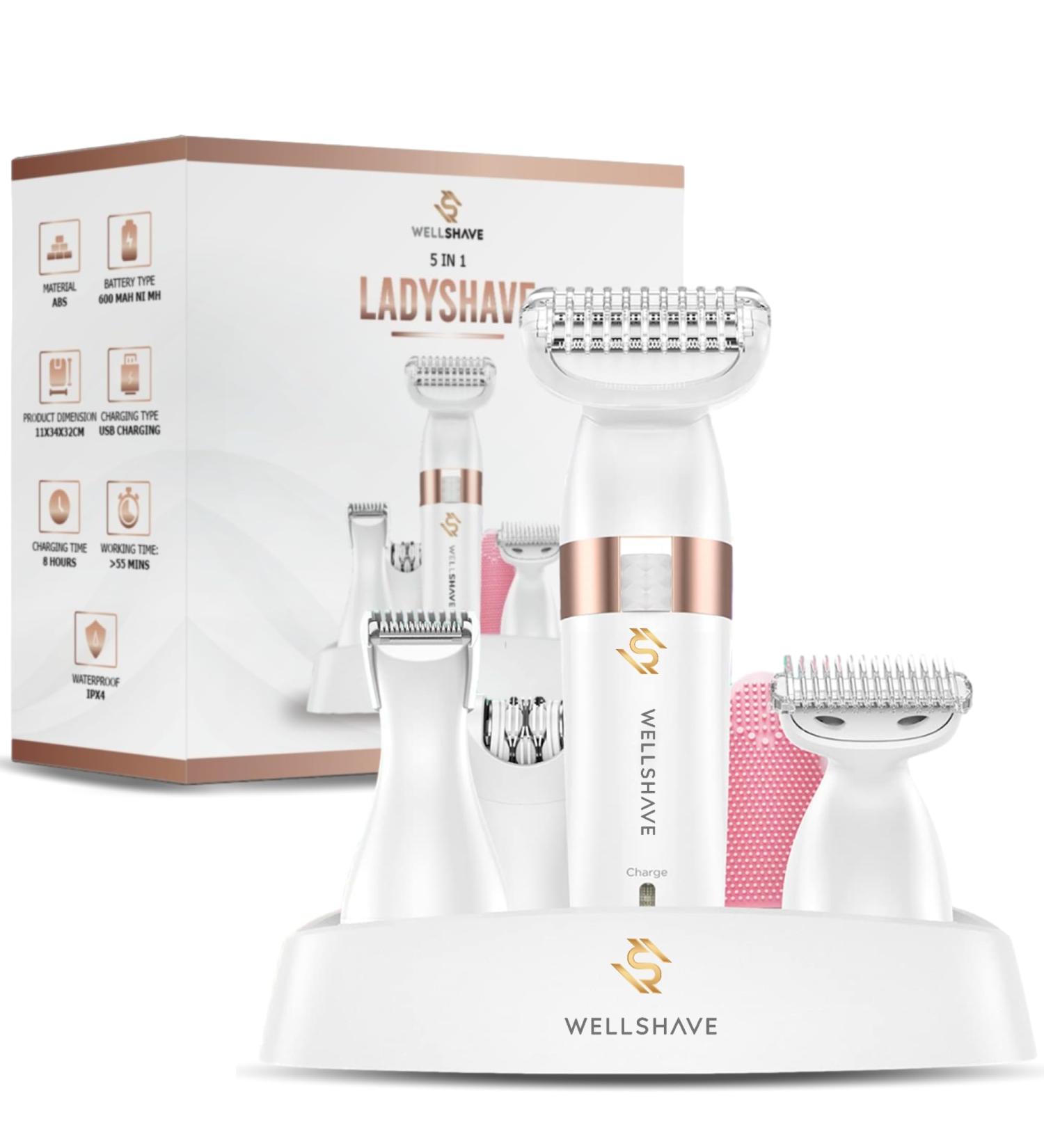 Wellshave 5 in 1 Women's Razor & Bikini Trimmer Essential Shaving & Grooming Tool for Ladies - Buy Online on GoSupps.com