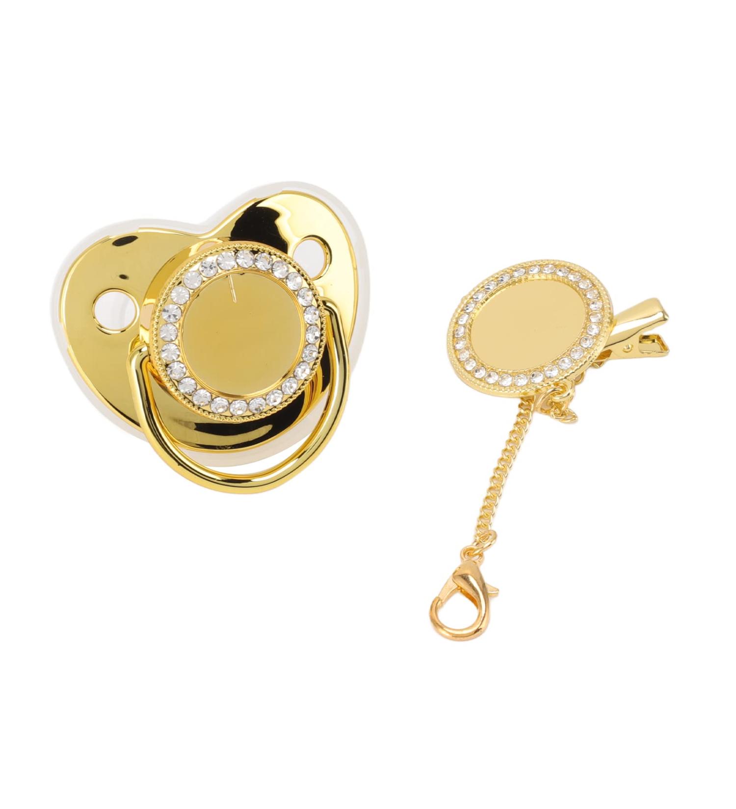 Handmade Bling Pacifier & Clip Set for Newborns | Personalized DIY Baby Photo Decoration | International Shipping - Buy Online on GoSupps.com