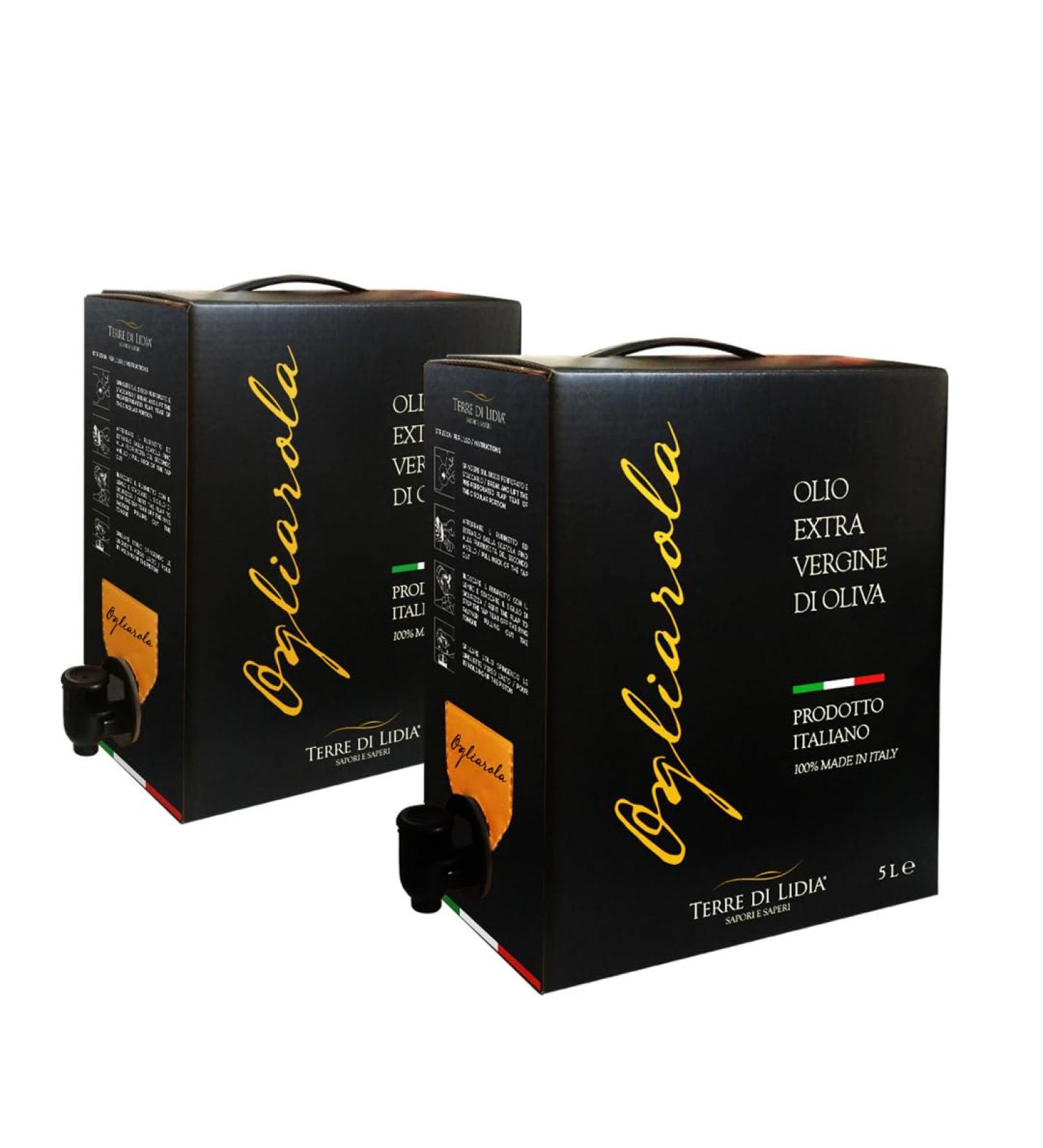 Terre Di Lidia - 2 x 5 Liters - Extra Virgin Olive Oil - Mor 2 x Bag in Box 5L - 100% Italian Product - Cultivar Ogliarola - Country 2023/2024 - Buy Online on GoSupps.com
