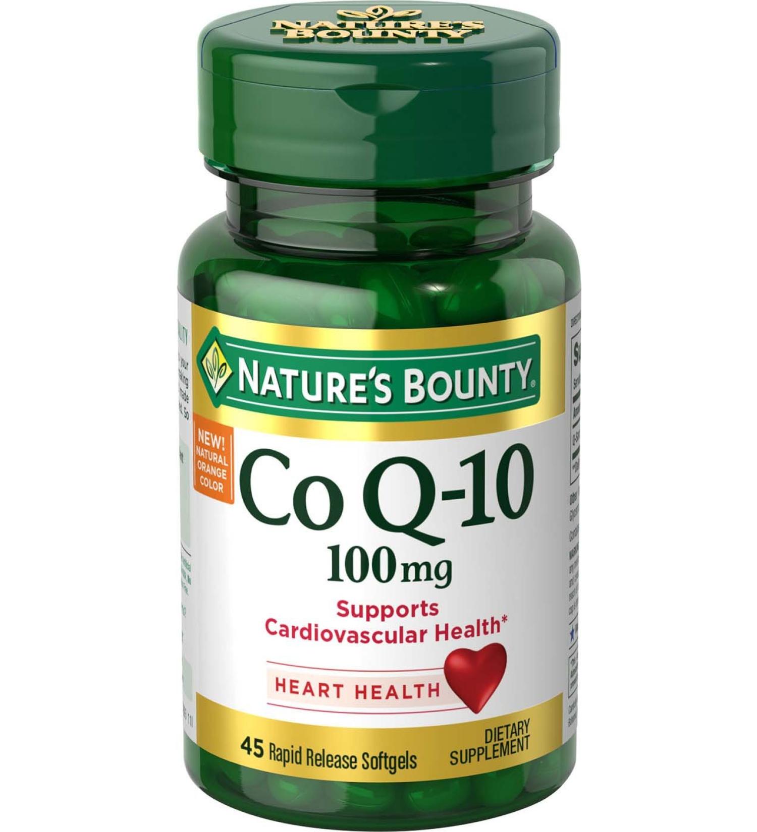 Nature's Bounty Co Q-10 100 mg - 45 Rapid Release Softgels | Heart Health Supplement - Buy Online on GoSupps.com