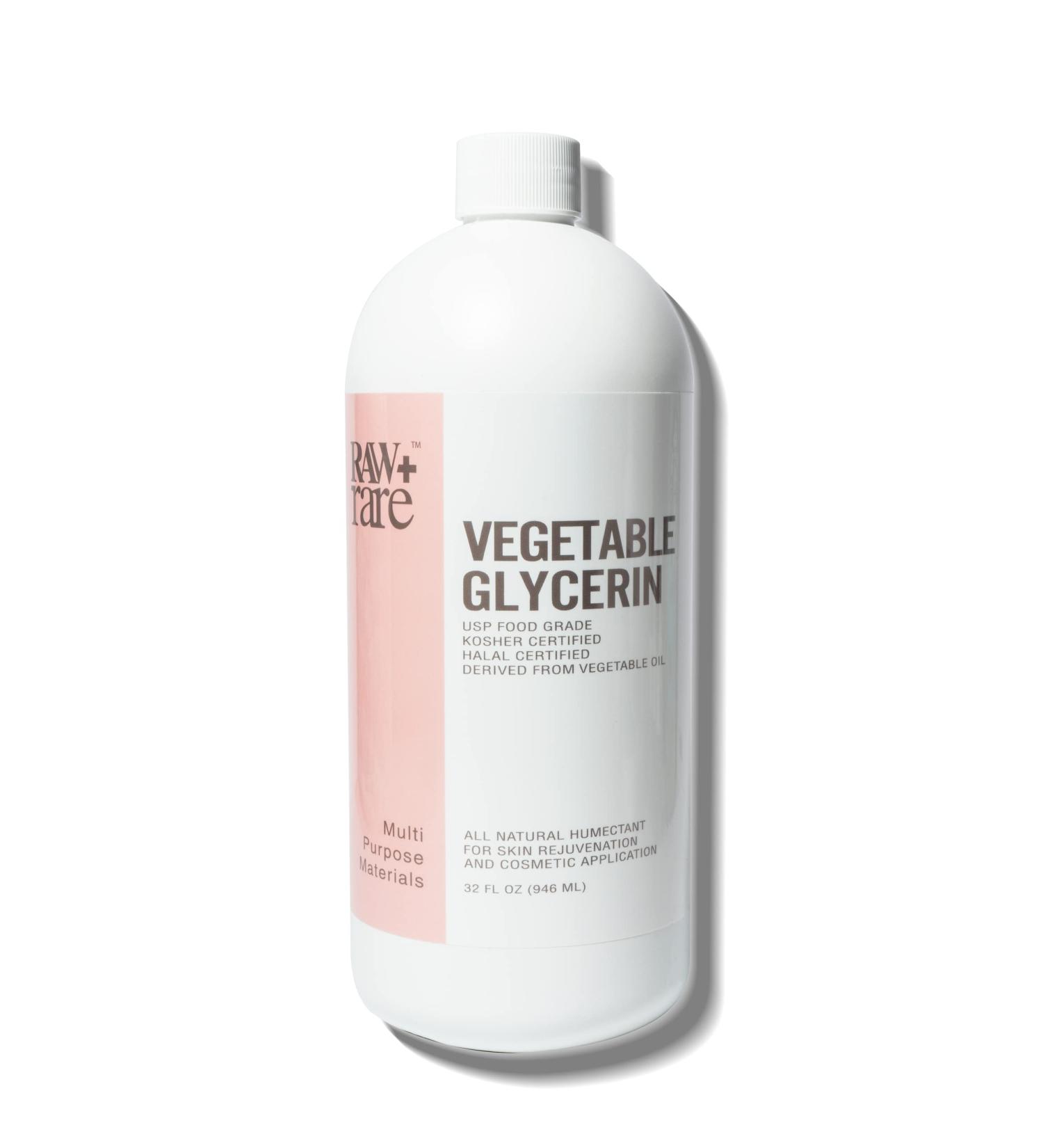 Vegetable Glycerin Quart - Natural Pure USP & Cosmetic Grade for Skin, Hair, Crafts, Soap Base Oil - Kosher Halal & Pharmaceutical - by Raw Plus Rare (32 Fl Oz) - Buy Online on GoSupps.com