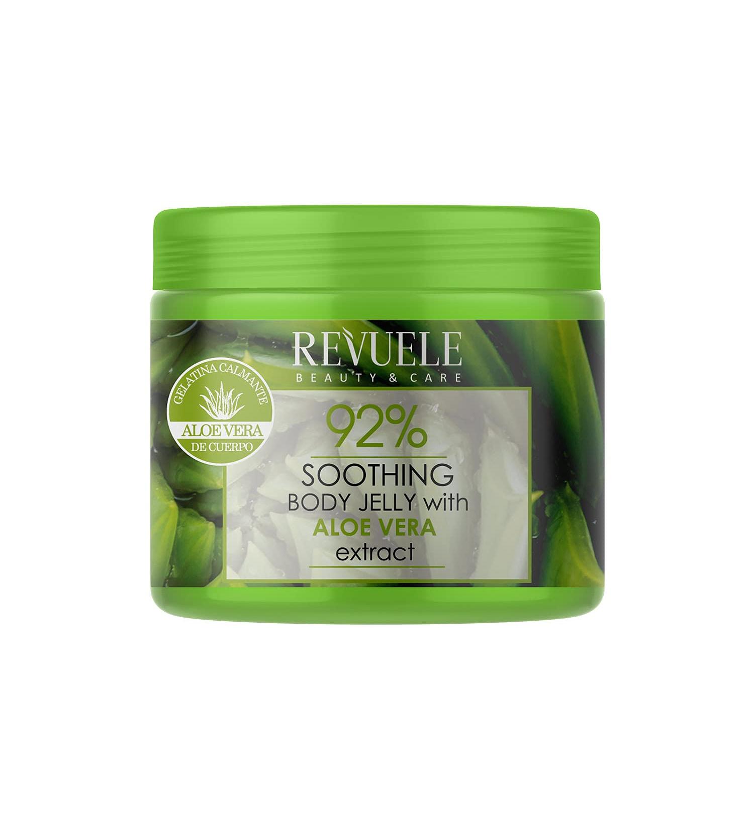 Revuele 92% Soothing Body Jelly with Aloe Vera Extract - Clinically Tested 100% Pure & Natural - 400ml - Best for Skin Relief International Shipping - Buy Online on GoSupps.com