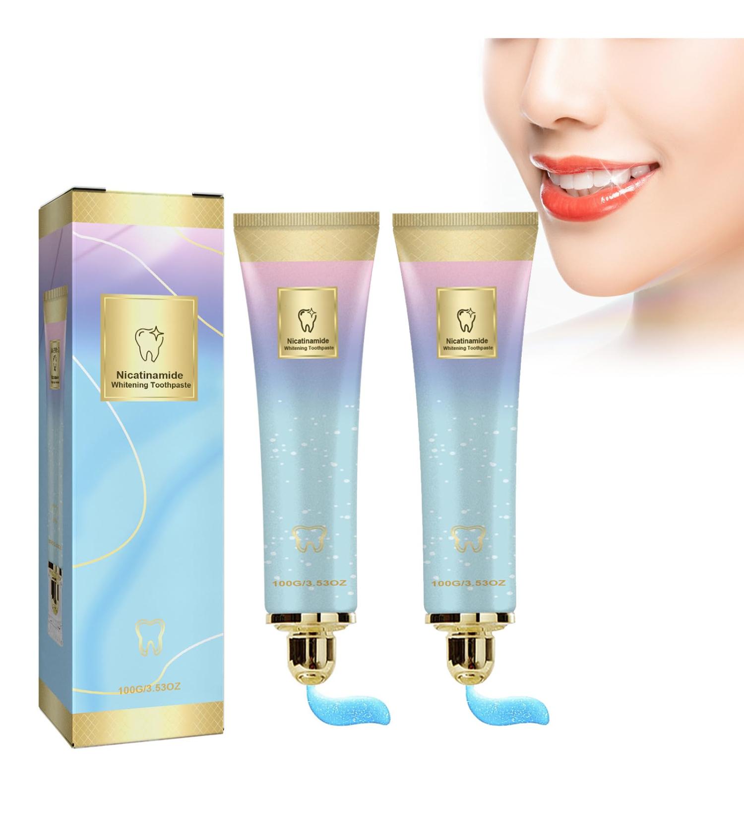 Shantou Yingji Niacinamide Whitening Toothpaste Pack of 2 Removes Stains and Tartar Gum Care Fresh Breathing Whitening Toothpaste Pack of 2 x 100g Toothpaste 1 - Buy Online on GoSupps.com