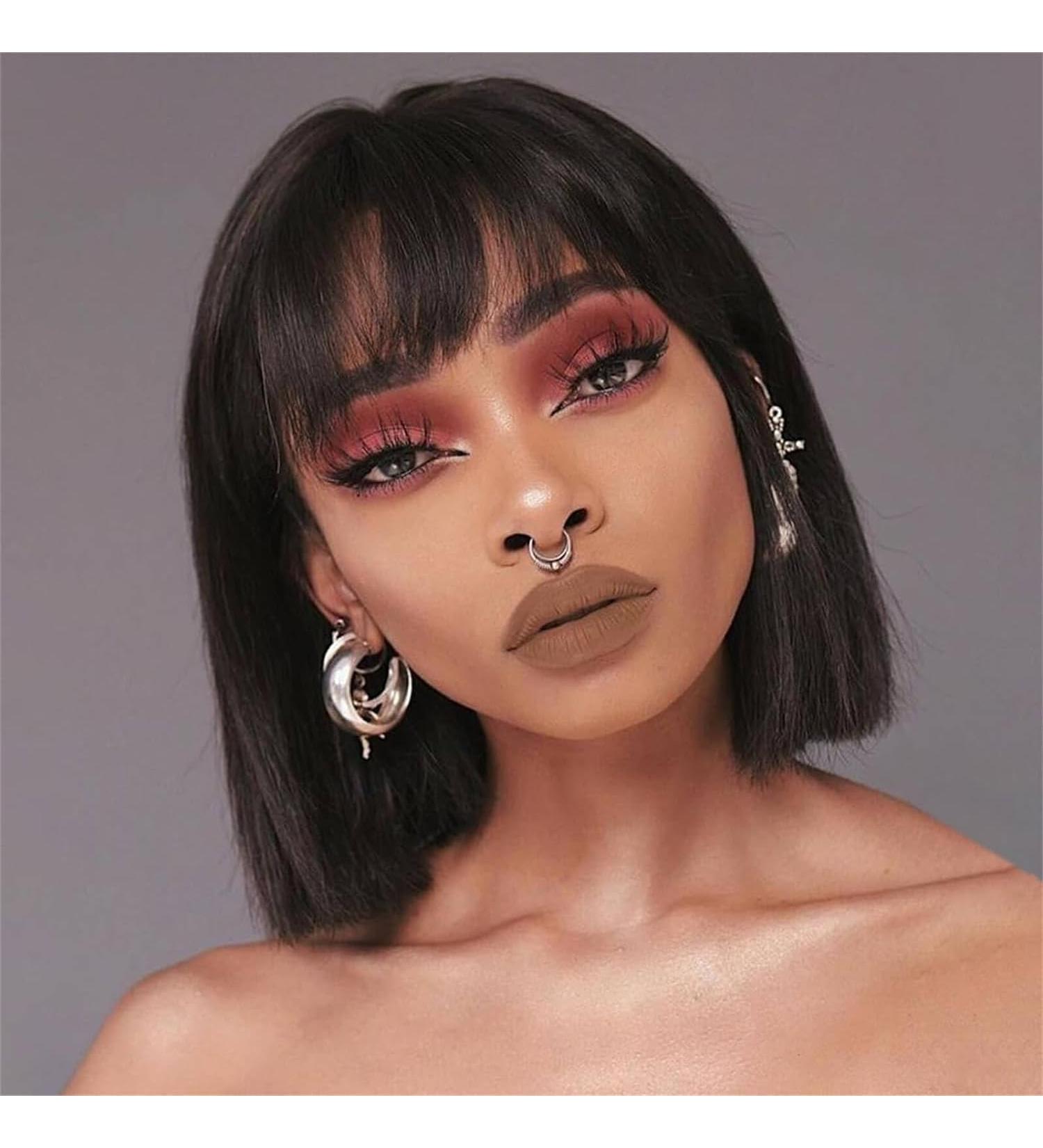 Queentas 10 Bob Wig for Women - 100% Human Hair Wig for Black Women | Best Quality & Comfortable Fit - Buy Online on GoSupps.com
