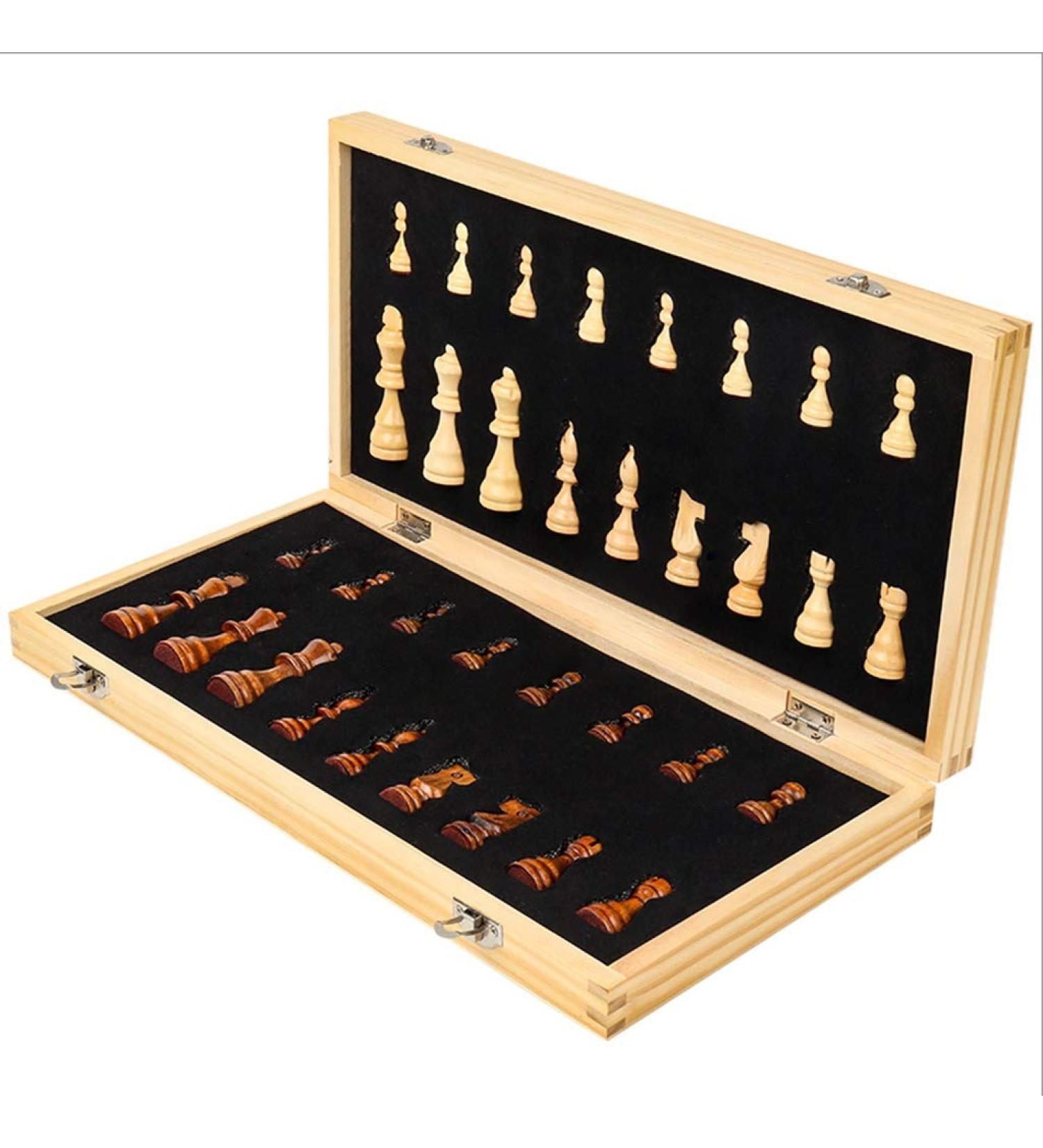 Wooden Magnetic Set with Portable Folding Chessboard for Study Family Party Game Chess Set (Size : L-34cm) (L) - Buy Online on GoSupps.com