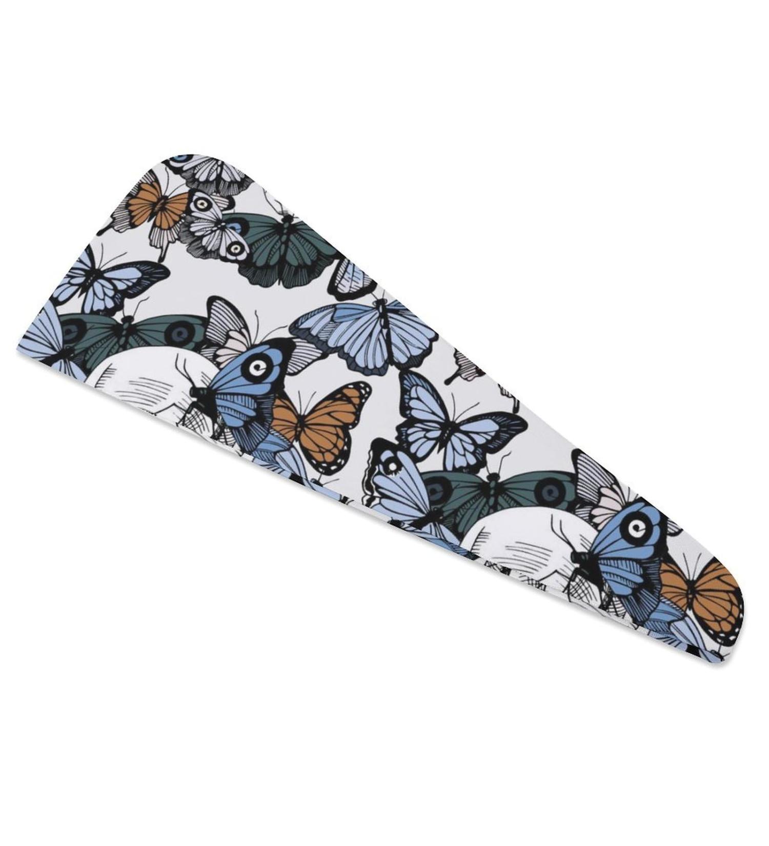 Skull Butterfly Microfiber Hair Towel Wrap for Women - Super Absorbent Hair Turban 10" x 26 - Buy Online on GoSupps.com