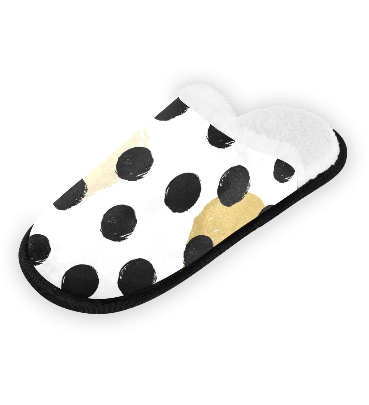 RPlife Spa Slippers - Green Watercolor Cactus & Succulents Comfortable Multicolored House Slippers for Women with Cute Black Dots - Perfect for Guests - Buy Online on GoSupps.com
