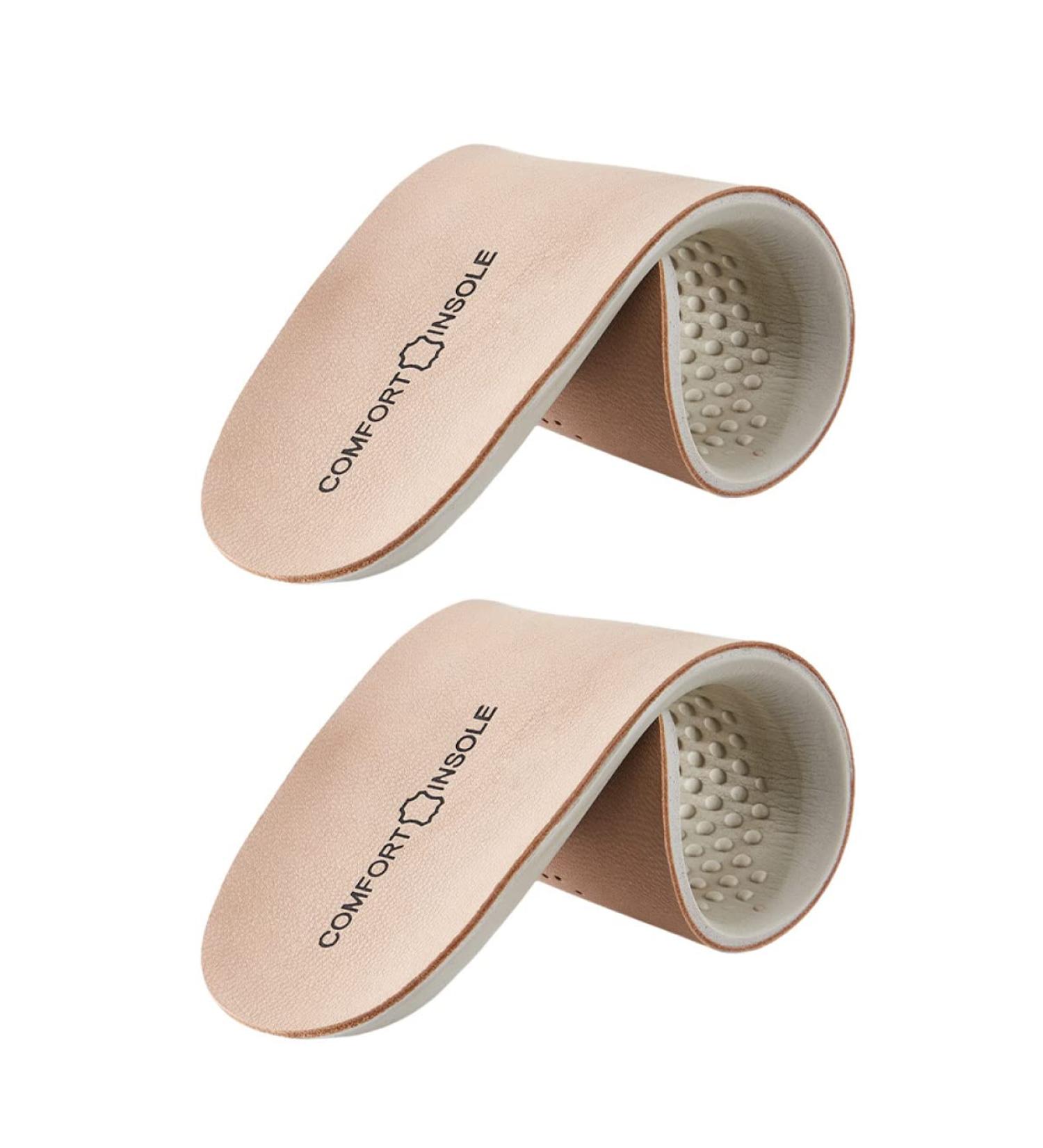 Shop Premium Pair Sports Insoles Leather Skin-Friendly Anti-Slip Shoe Pads for Men & Women | Plantar Support & Shock Absorption 28x9.4x0.5CM - Buy Online on GoSupps.com