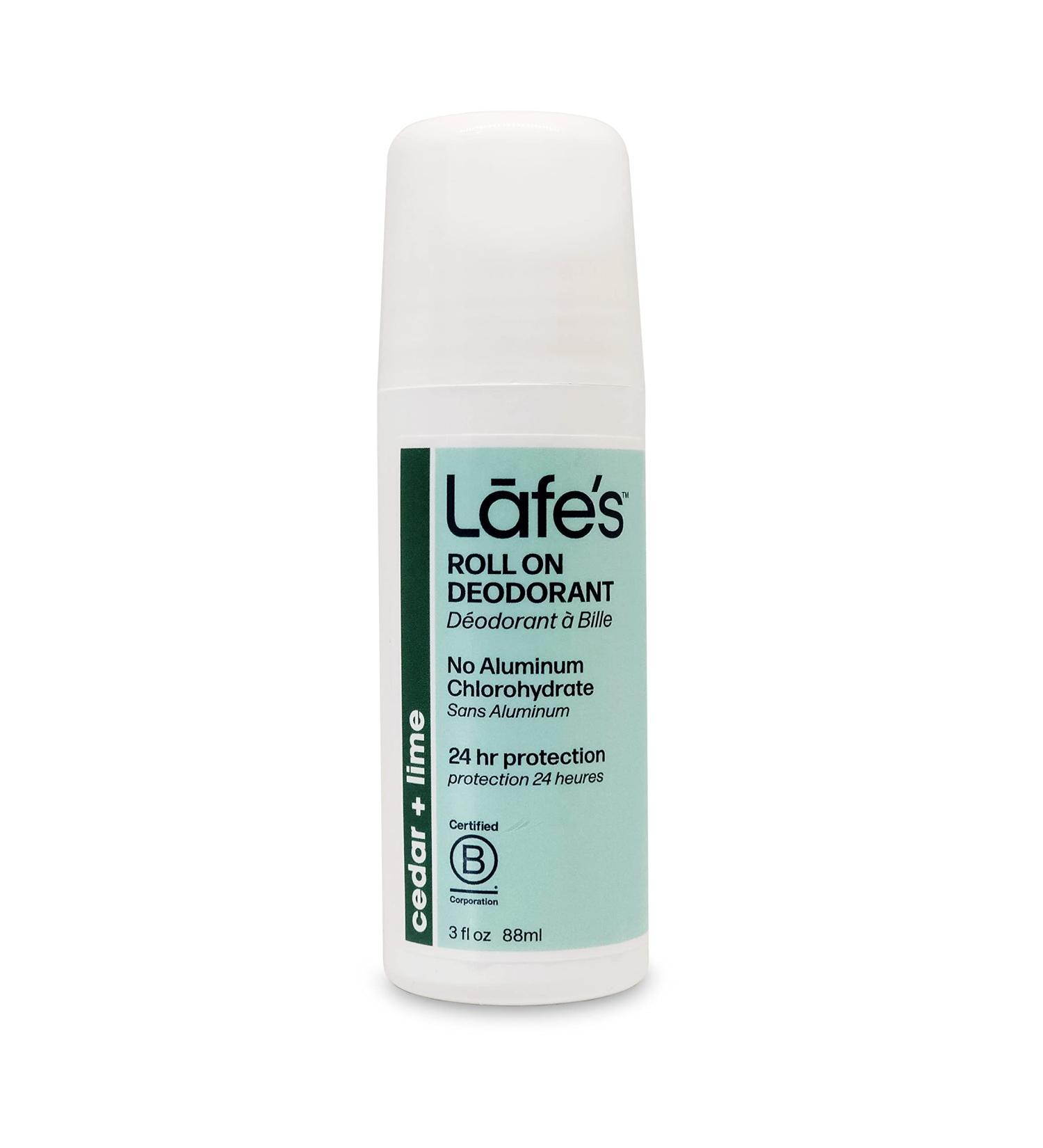 Lafe's Natural Deodorant 3oz Roll-On | Aluminum-Free, Paraben-Free, 24-Hour Protection | Cedar & Lime Scent for Men & Women - Buy Online on GoSupps.com
