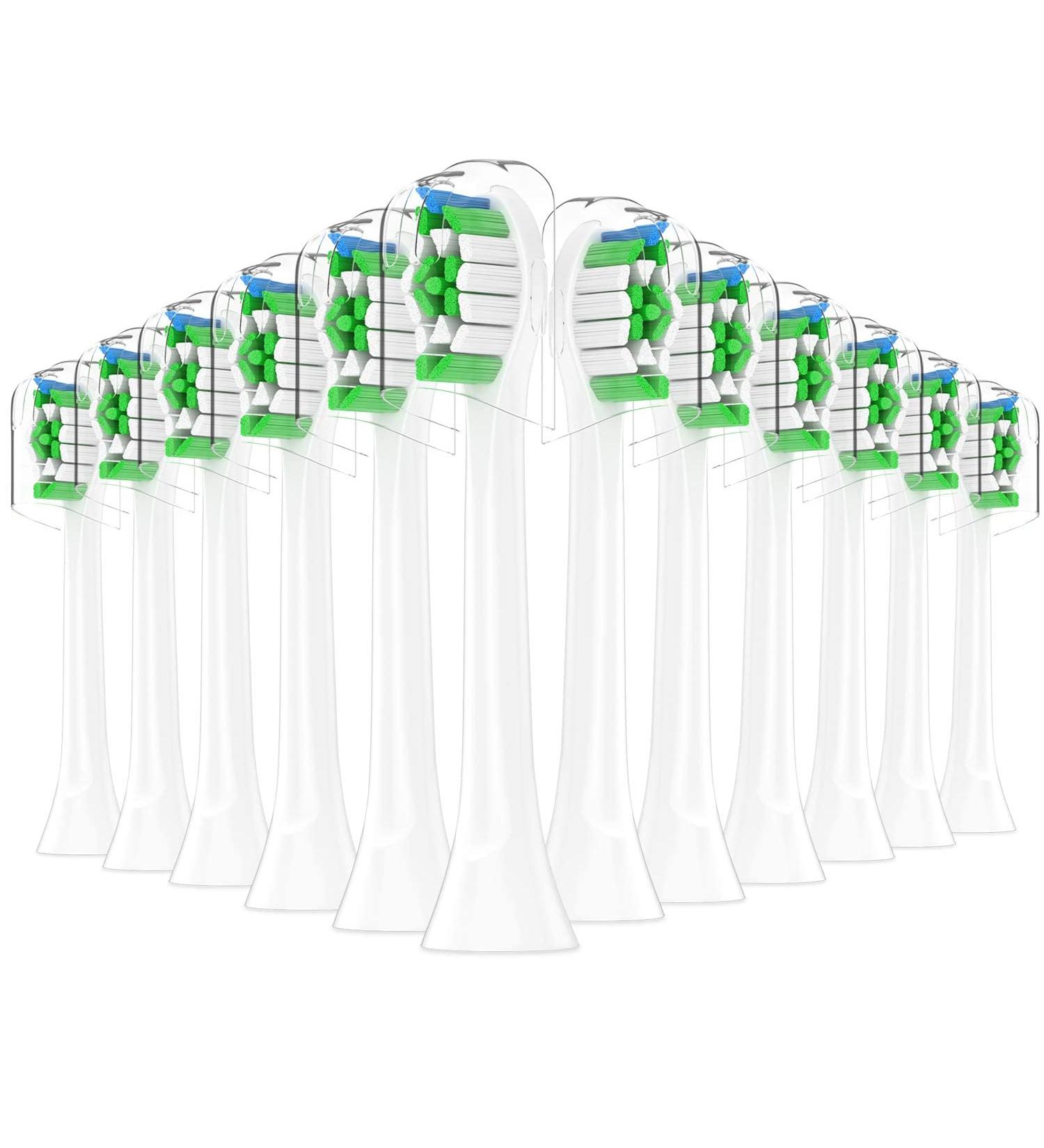 12 Replacement Brush Heads for Philips Sonicare Electric Toothbrush - Compatible Toothbrush Attachments (White) - Buy Online on GoSupps.com