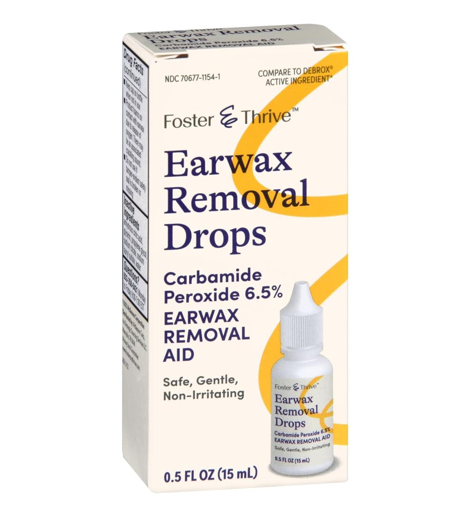 Buy Foster & Thrive Earwax Removal Drops - Gentle & Safe Carbamide Peroxide 6.5% for Excess Earwax Relief - 0.5 oz - International Shipping Available - Buy Online on GoSupps.com