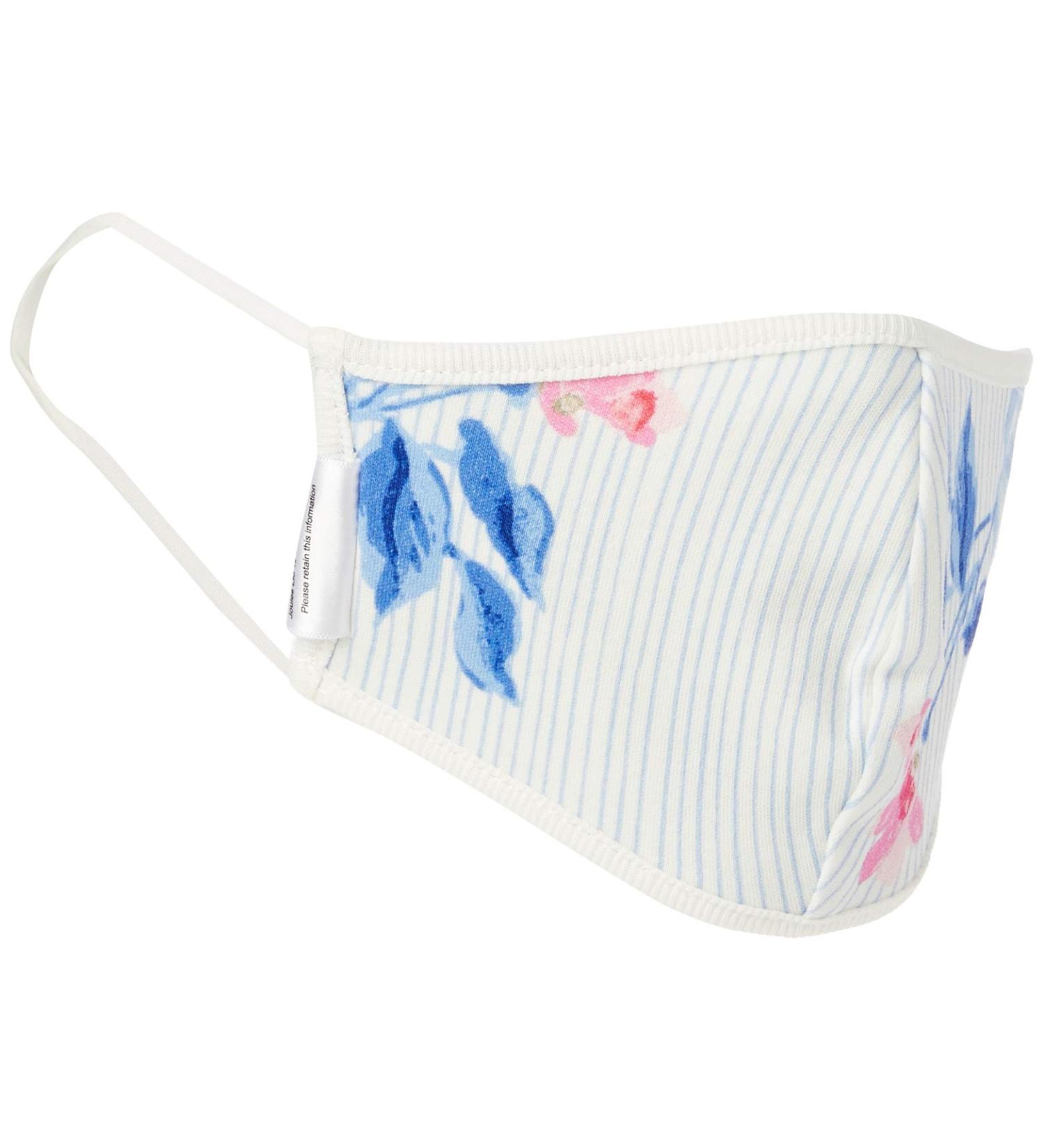 Joules Girls Jersey Face Covering - White Floral Stripe | One Size | Stylish & Comfortable | International Shipping - Buy Online on GoSupps.com