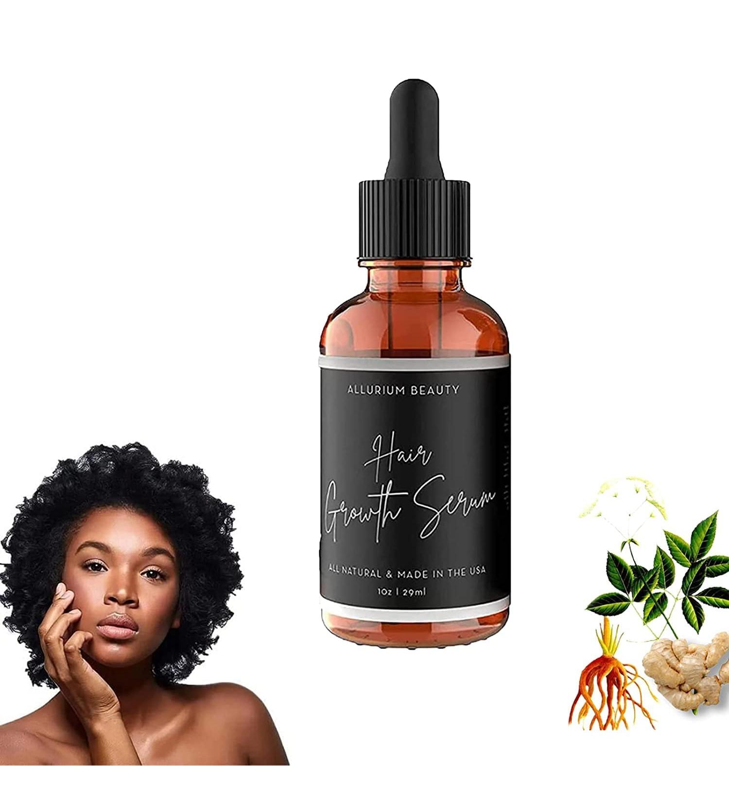 Allurium Hair Growth Serum for Black Women - Anti Hair Loss, Nourish & Repair Dry Damaged Hair - Fast Natural Growth (1PCS) - Buy Online on GoSupps.com