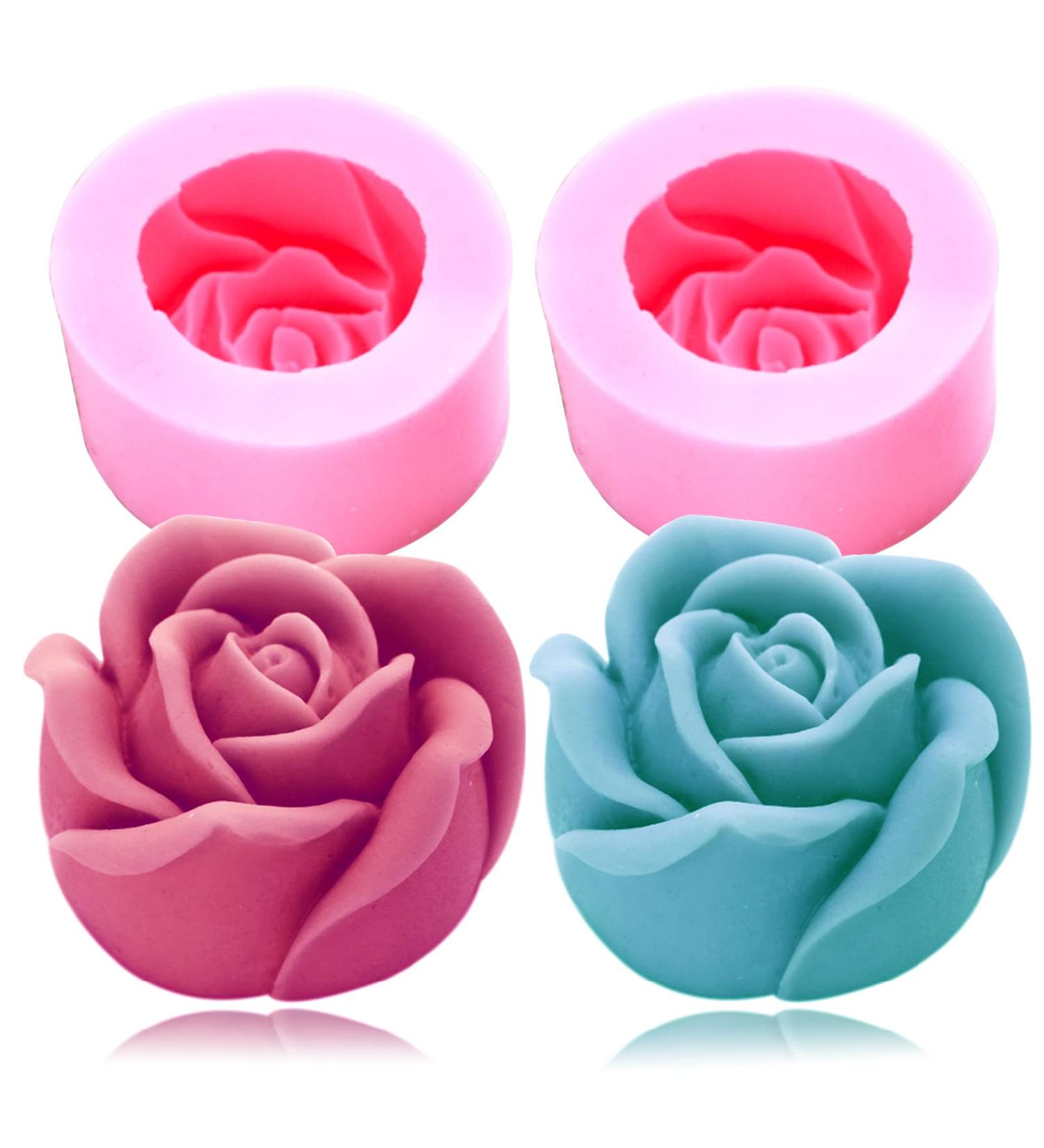 2PCS Big Rose Silicone Molds for Handmade Chocolate, Candle, Soap & Polymer Clay Art - Buy Online on GoSupps.com