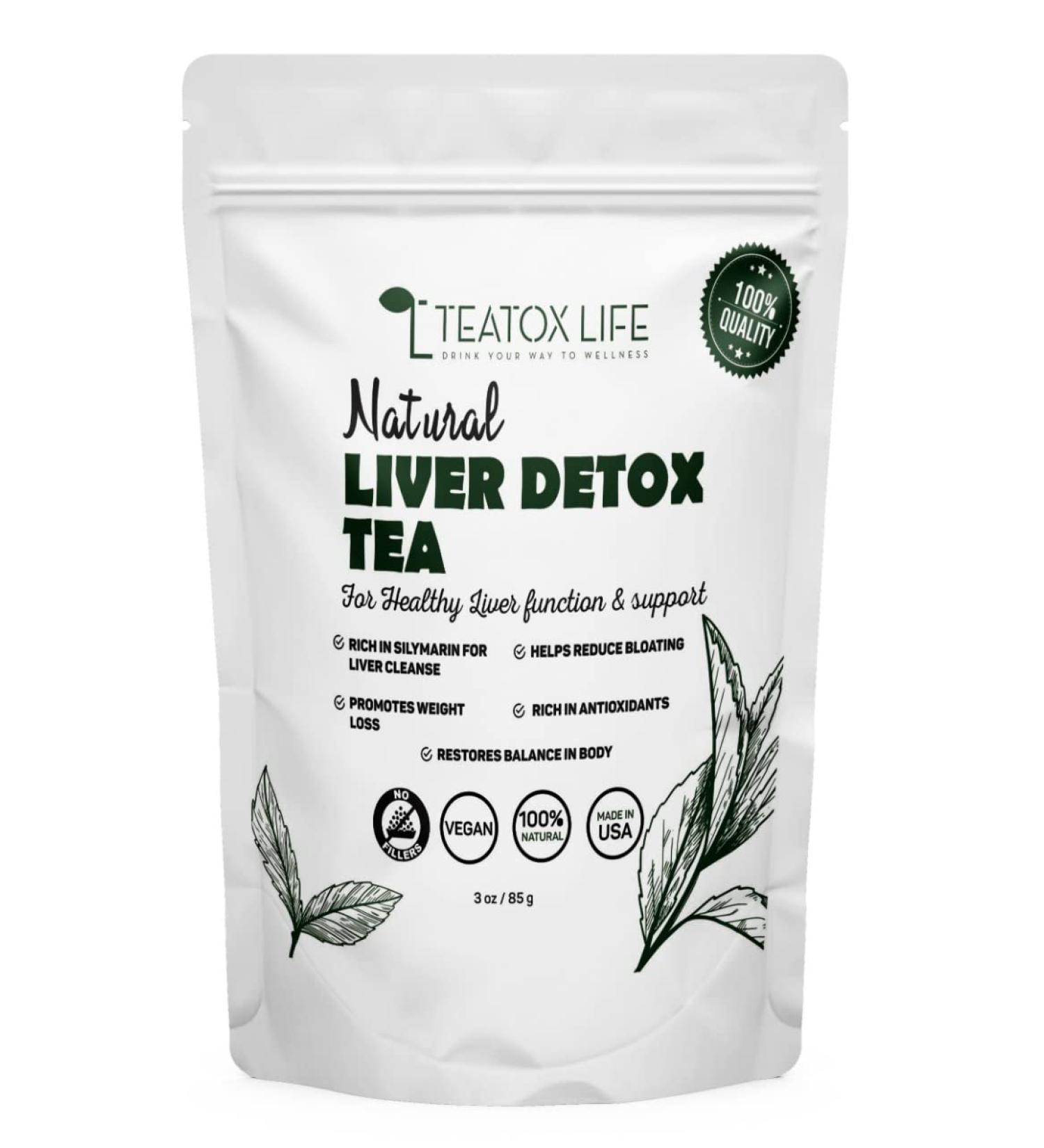 Organic Liver Cleanse Tea with Dandelion Root, Milk Thistle, Burdock Root & Licorice | Liver Detox Support - 85g | Made in USA - Buy Online on GoSupps.com