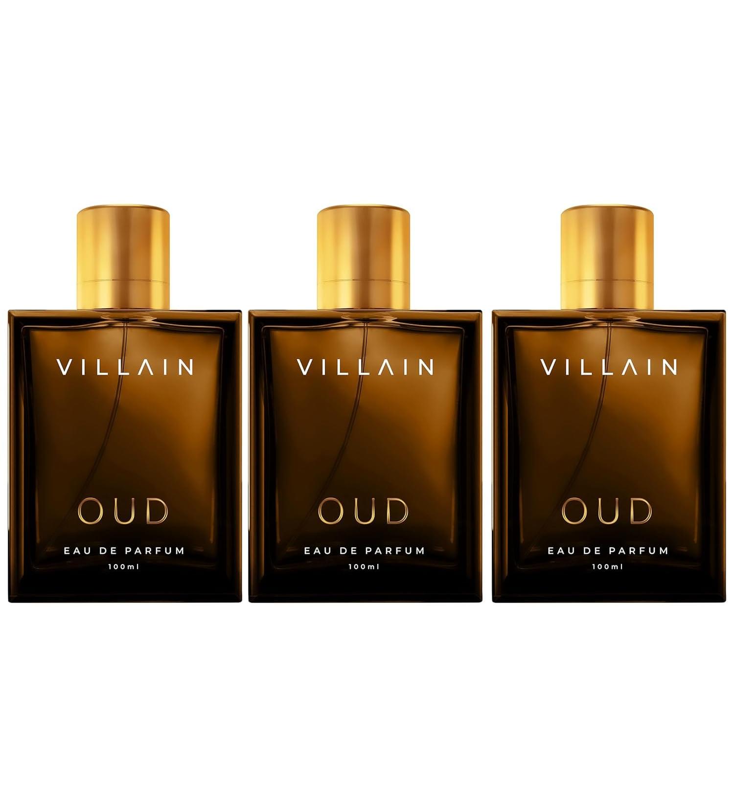 Bloom Beauty Villain Oud Eau De Parfum for Men 100ml | Premium Luxury Perfume | Long Lasting Fragrance (Pack of 3)
