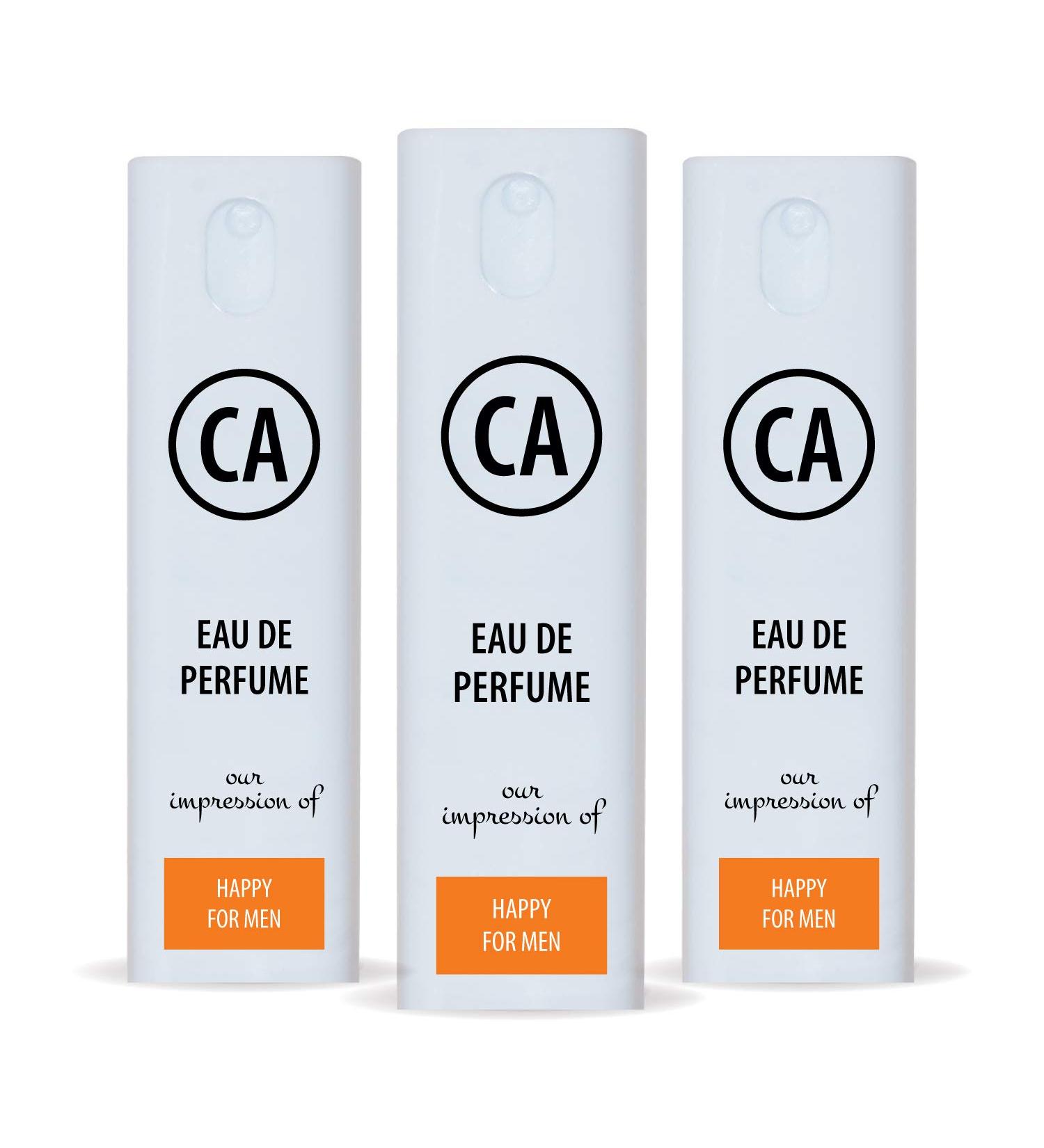 CA Perfume Impression of Happy For Men Travel Size Refillable Atomizer Sample Replica Fragrance Eau de Parfum/Cologne Sprayer (0.3 Fl Oz/10 ml) X3 - Buy Online on GoSupps.com