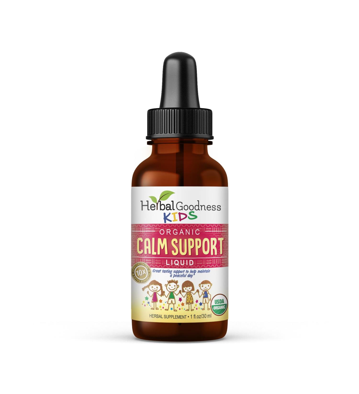 Kids Calm Support Liquid Extract 1oz with Magnesium Glycinate Magnesium Citrate Multivitamin - Magnesium for Kids - 1oz Bottle 1 Unit - Herbal Goodness - Buy Online on GoSupps.com