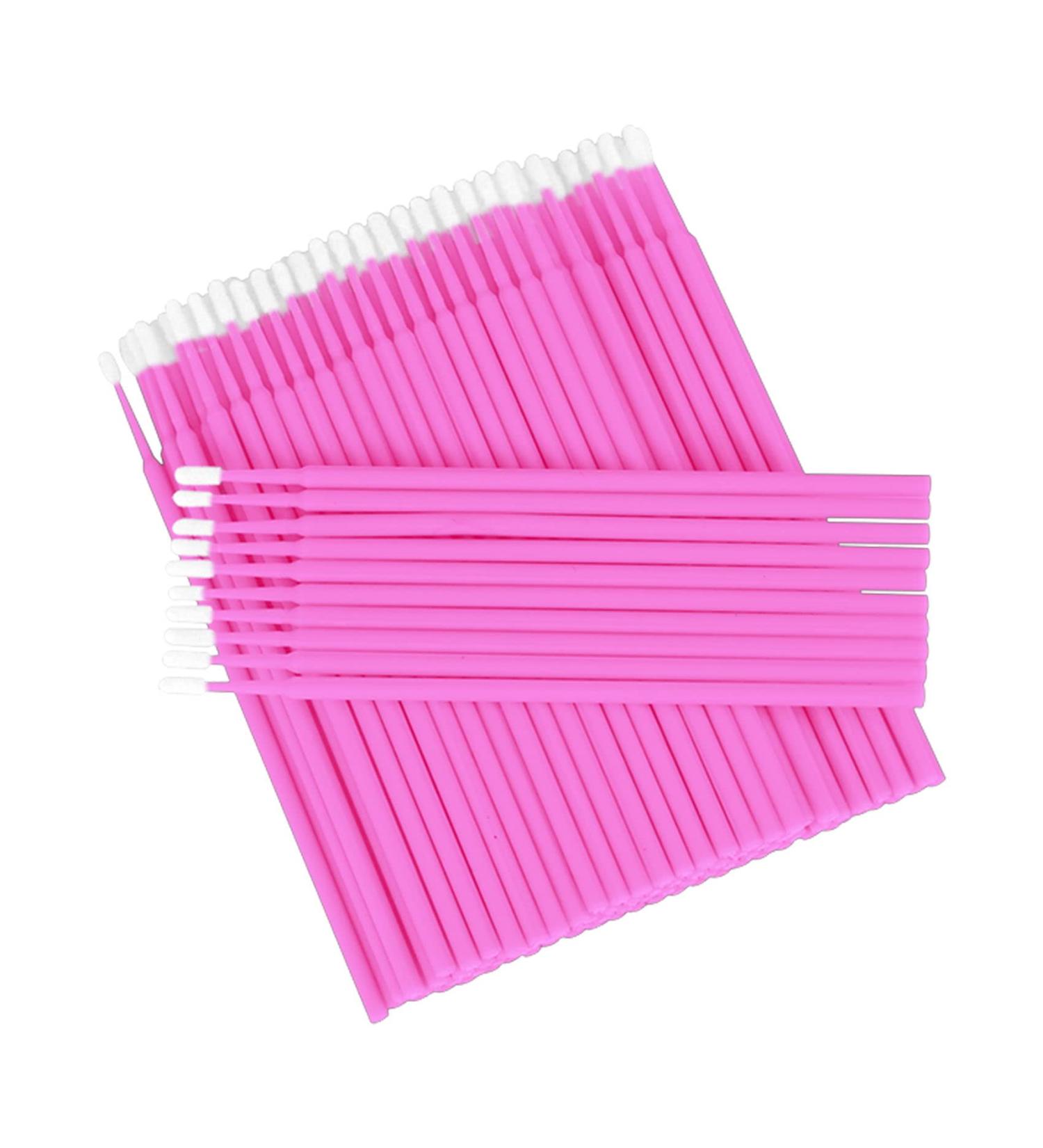 100 Pcs Micro Applicators Brushes for Eyelash Extensions - Disposable Pink Eyelash Extension Brushes - Buy Online on GoSupps.com