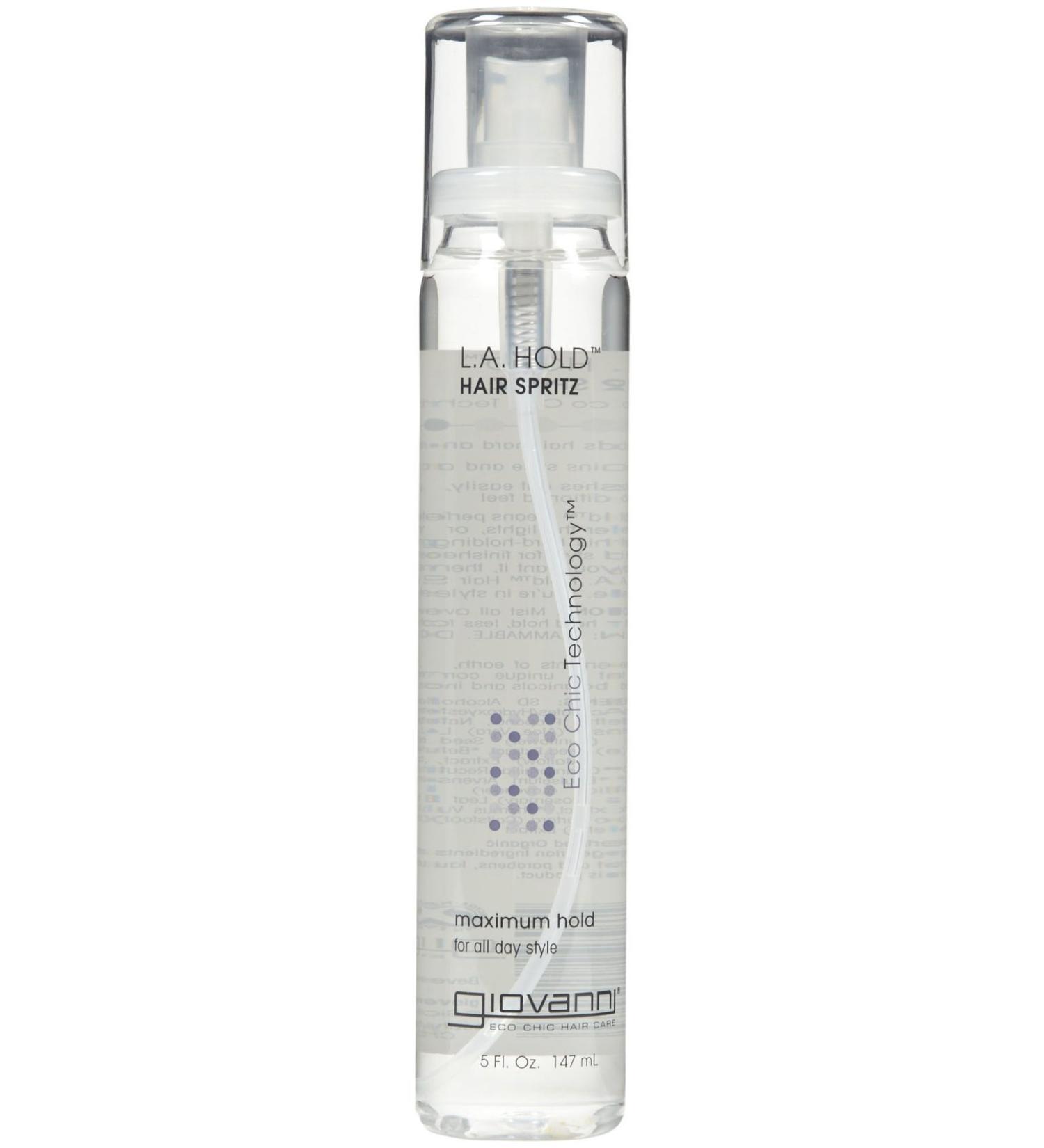 Giovanni LA Hold Hair Spritz - Strong Hold Hair Spray for Women & Men Hairspray Extra Hold Hair Setting Spray for Shine Volume & Control Volumizing Firm Hold - 5 Fl Oz (Pack of 1)