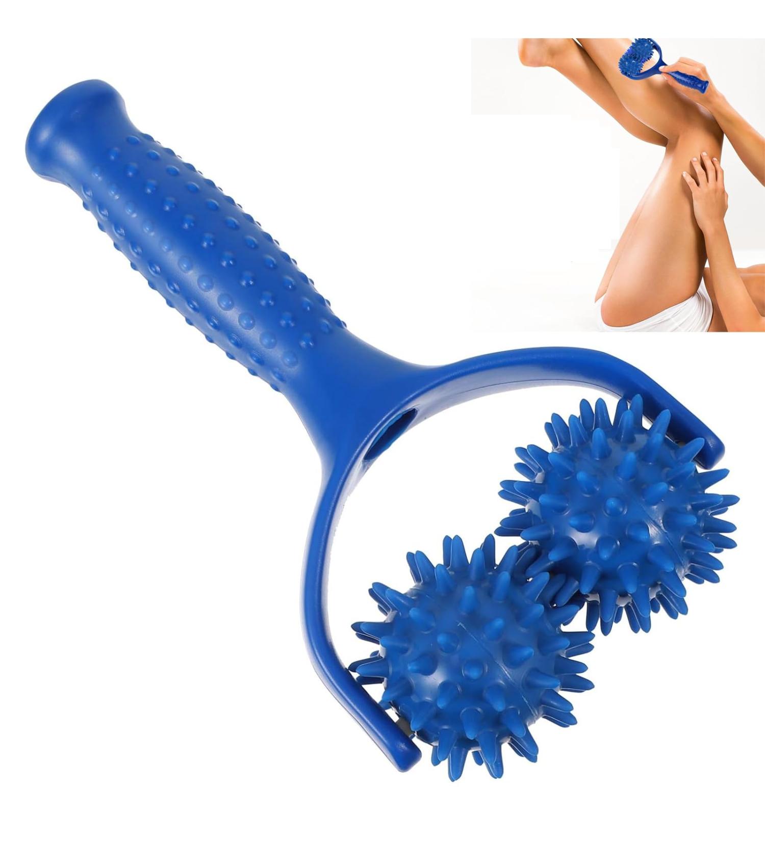 Massage Roller with Handle - Muscle Relaxation Ball & Nubs for Back Legs Feet & Hands - Fascia Massage Device for Self-Care - Buy Online on GoSupps.com