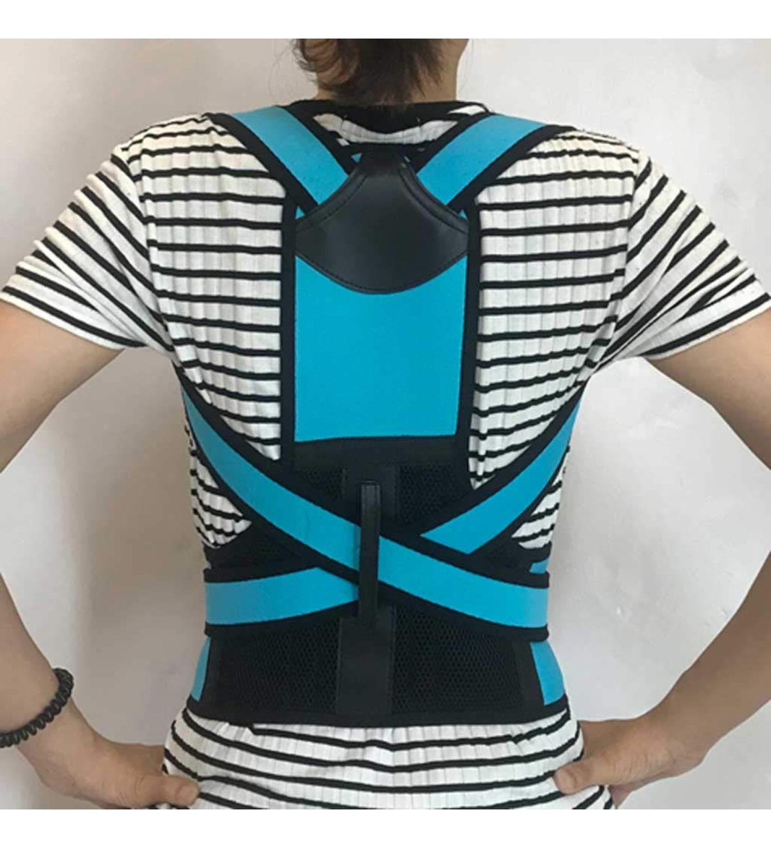 DFHBFG Back Posture Corrector - Elastic Clavicle Support & Spine Alignment Brace - Small (Blue) for Improved Posture & Comfort - Buy Online on GoSupps.com