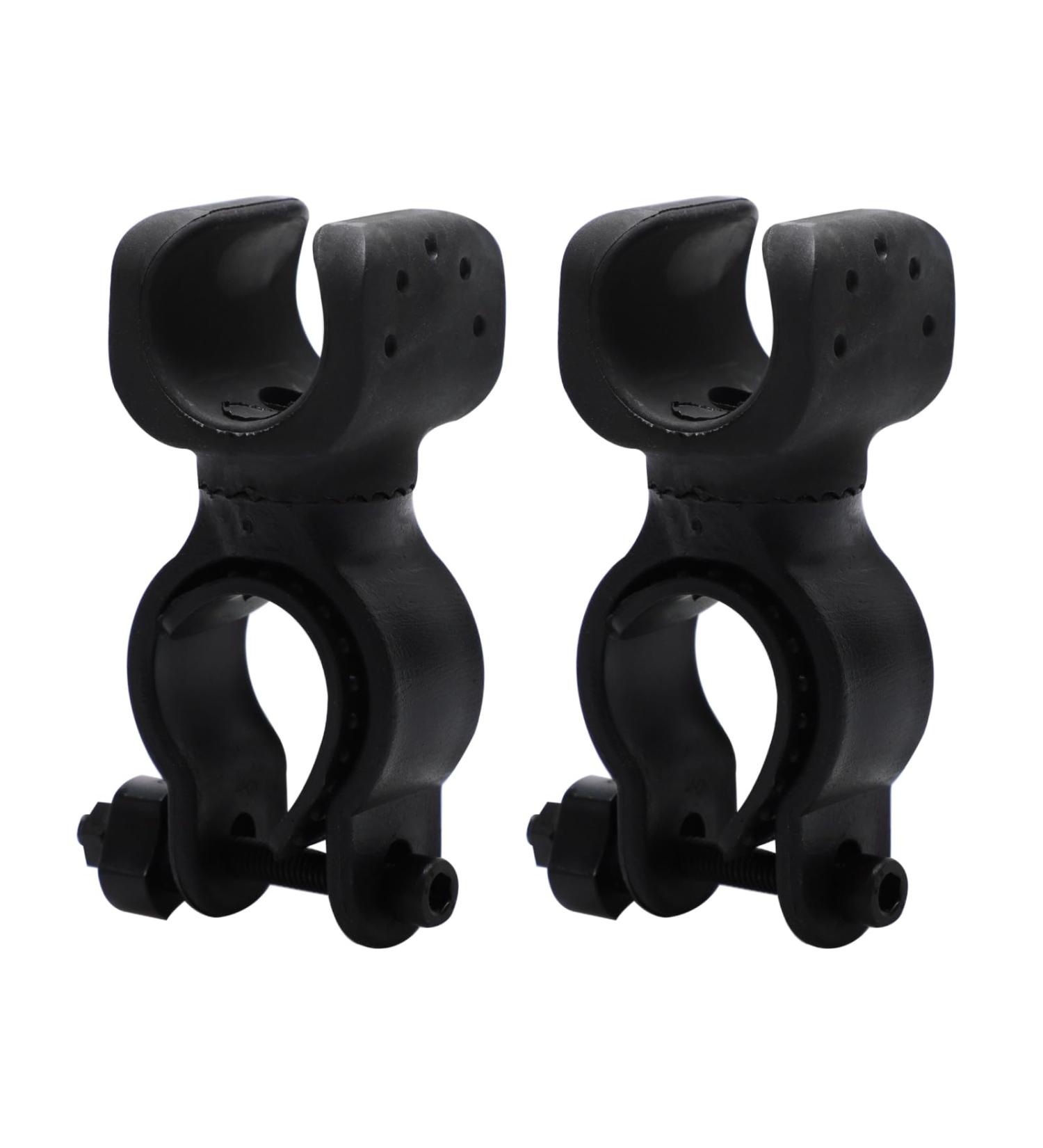2 Pcs Dismountable Walking Stick Holders | Bicycle Light Holder for Wheelchair & Mobility Scooter - Black - Buy Online on GoSupps.com