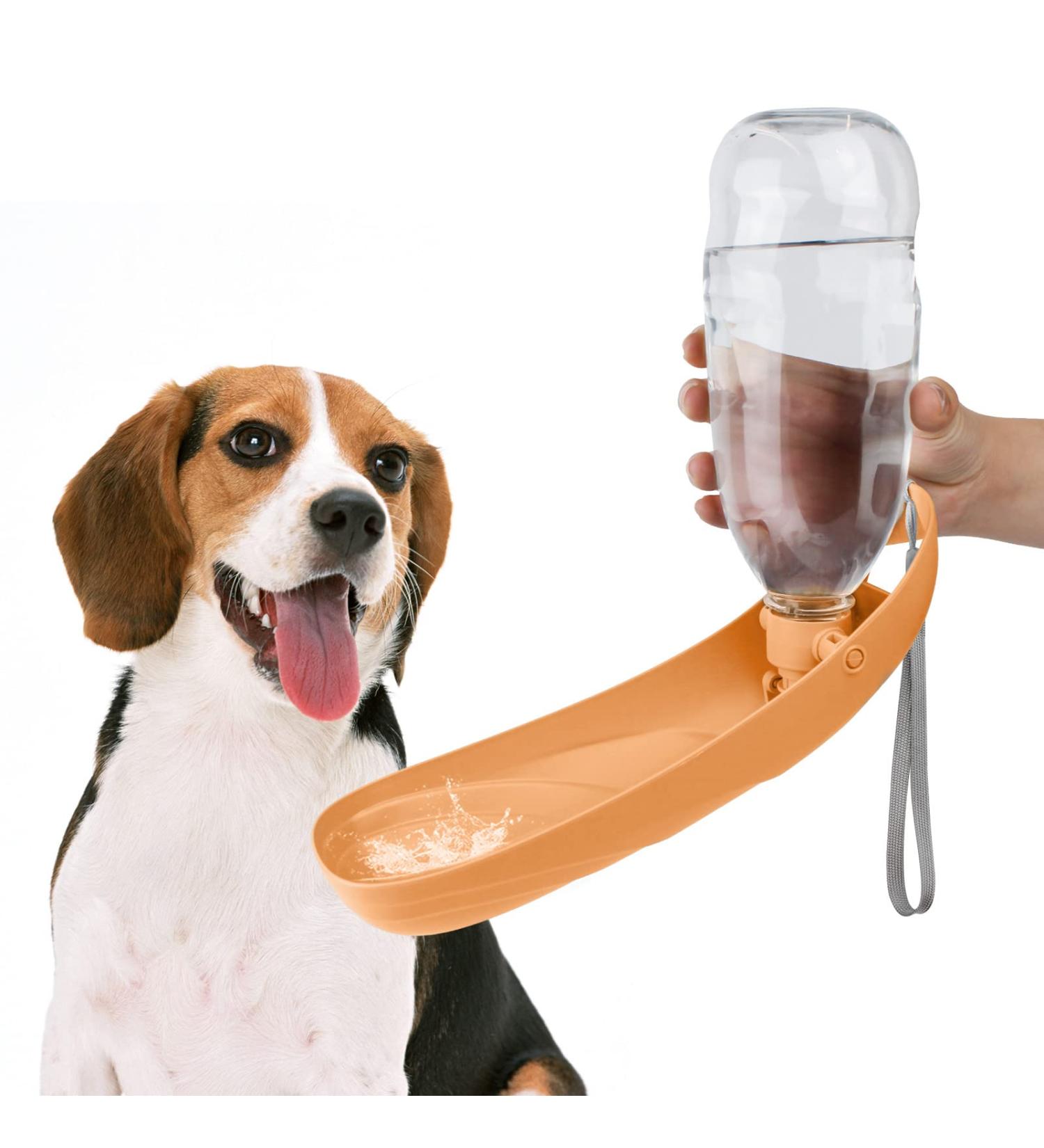 Namsan 550ml Dog Drinking Bottle - Portable Water Bottle for Dogs & Cats | Foldable Travel Bowl for Outdoor Activities - Orange - Buy Online on GoSupps.com
